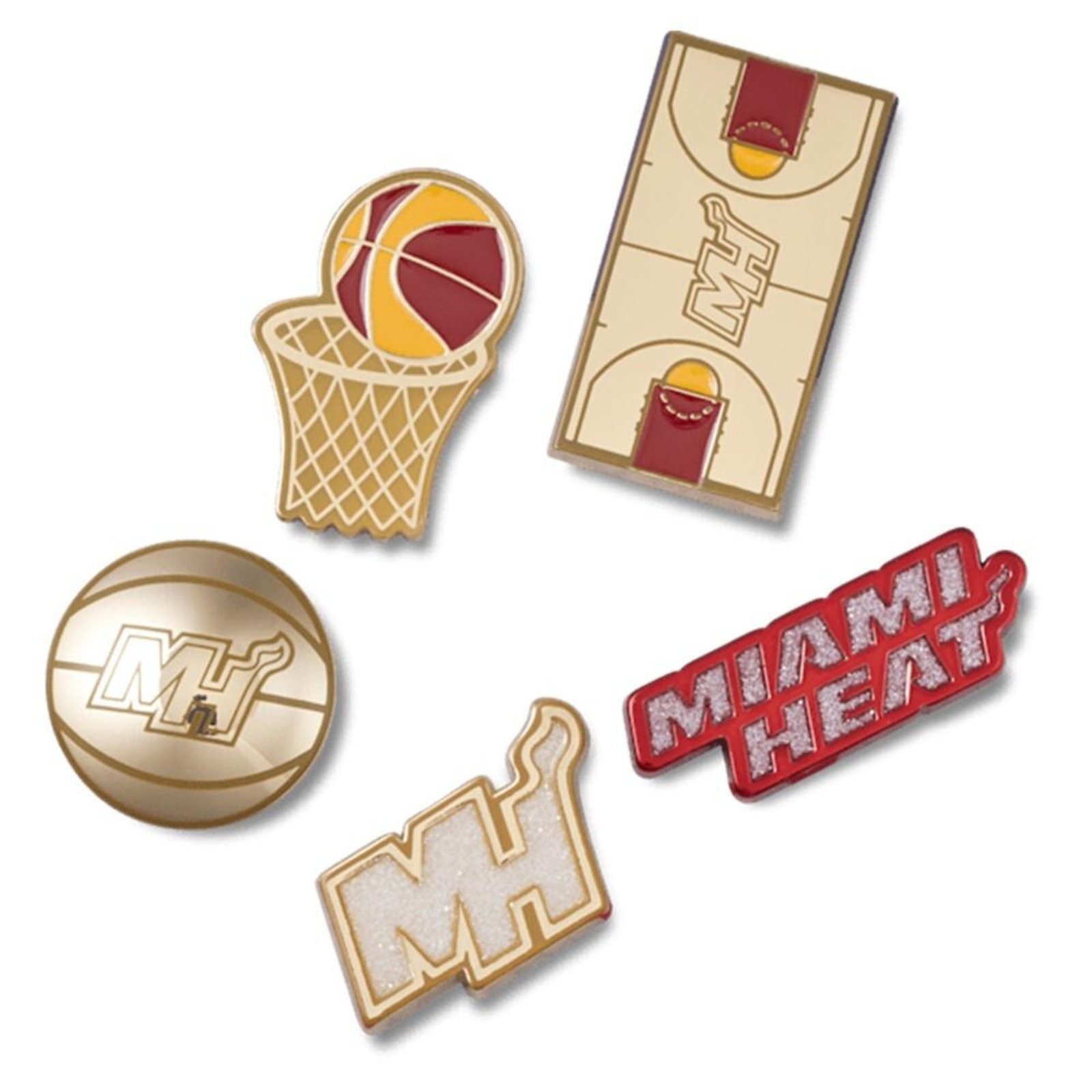 Vista 2 Infantil - Jibbitz™ Nba Miami Heat Pack com 5 Peças Crocs branco