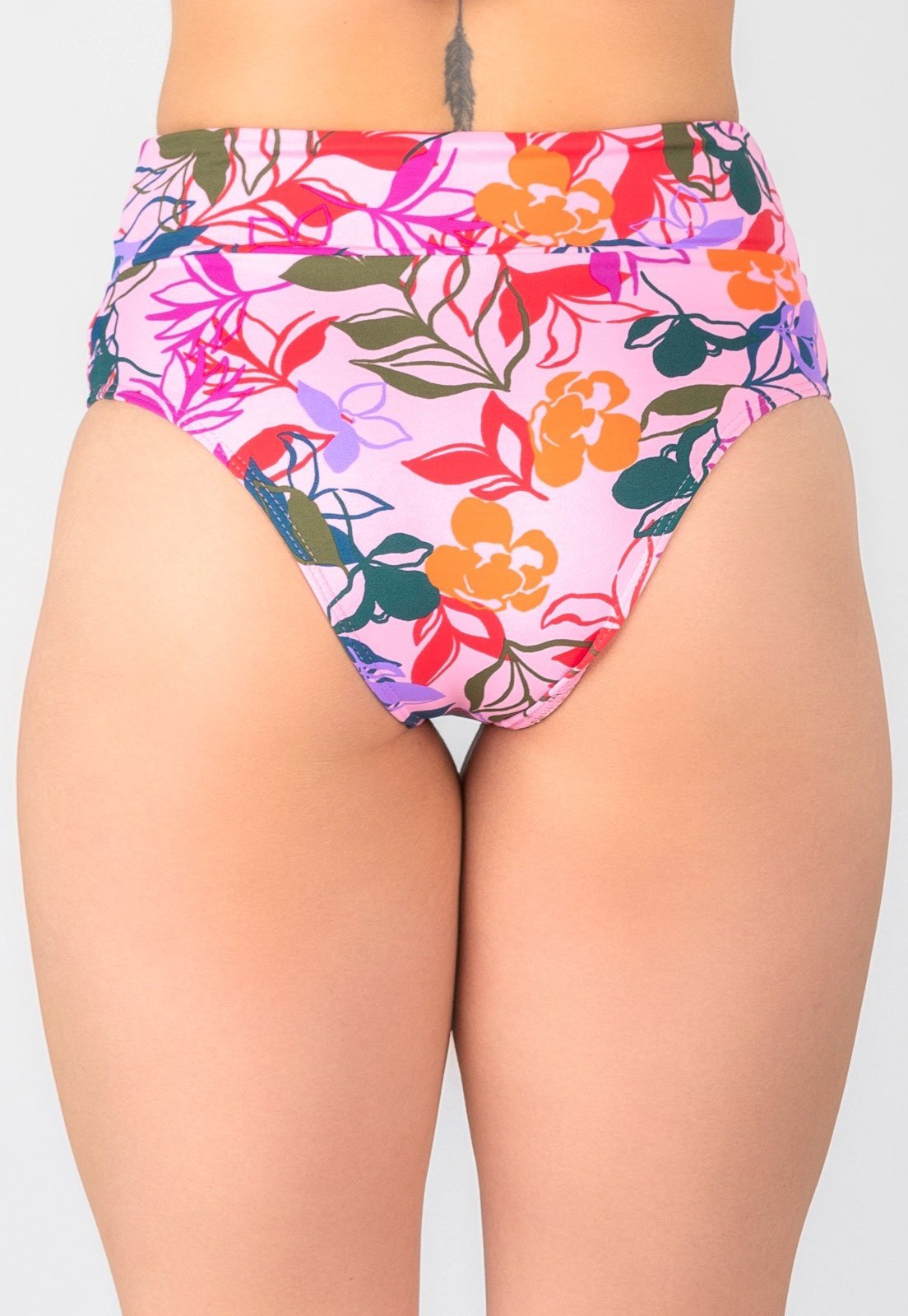 Vista 3 Calcinha Summer Soul Hot Pants Cós Duplo Folhagem Rosa floral/rosa rosa floral/rosa rosa
