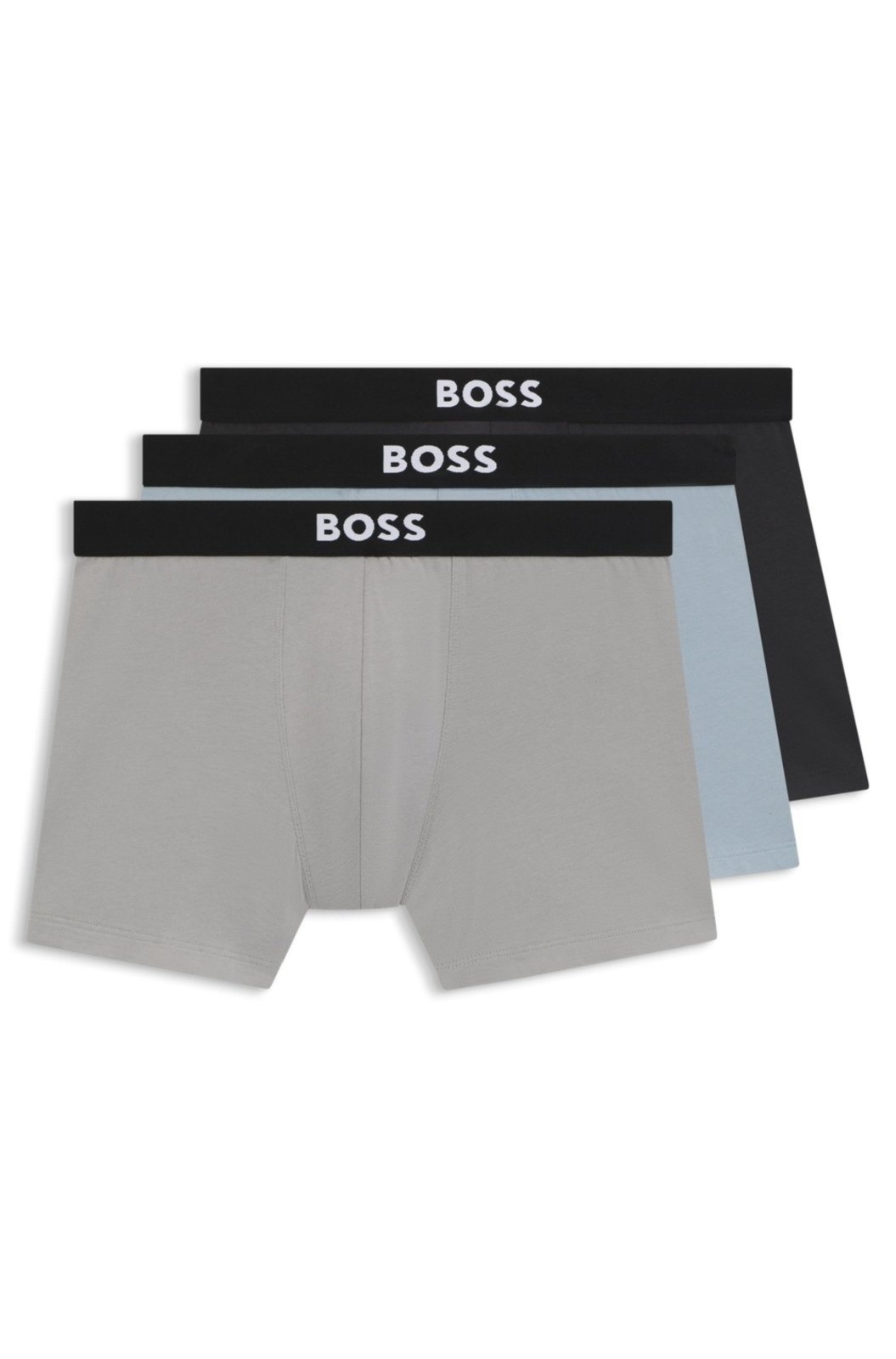 Pack De Três Cuecas De Algodão Elástico Com Logo