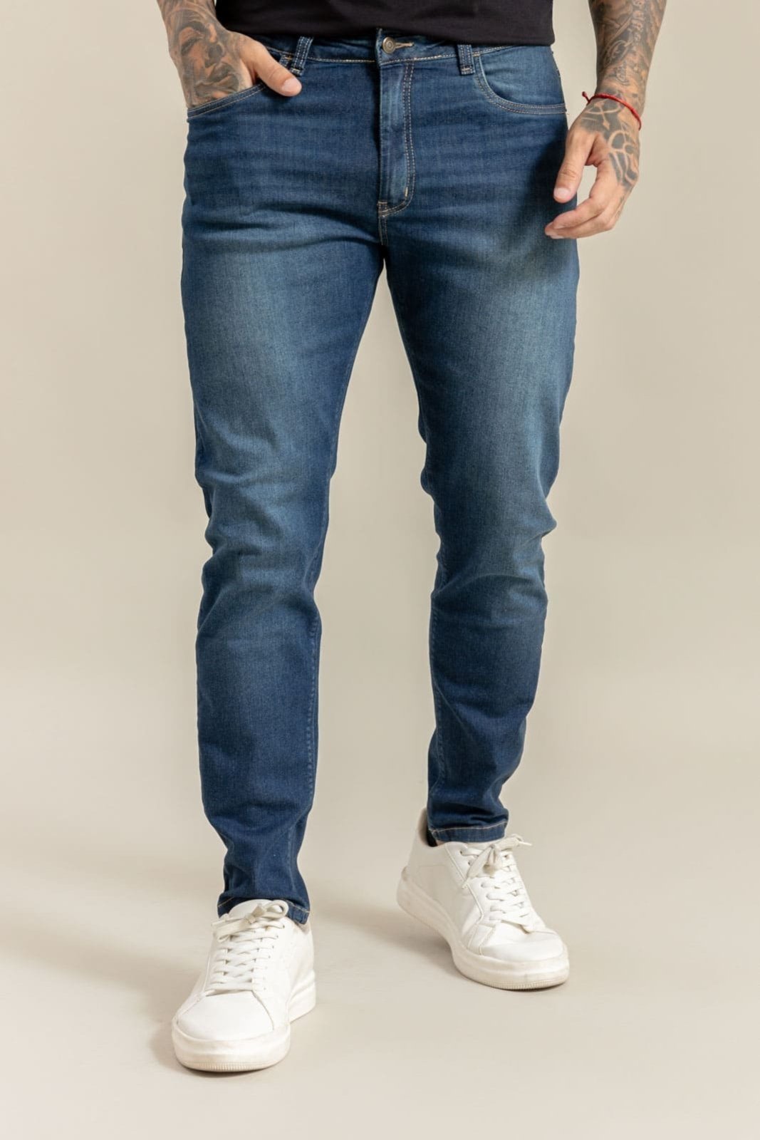 Calça Jeans Skinny Masculina Lavagem Escura Dialogo Jeans Azul