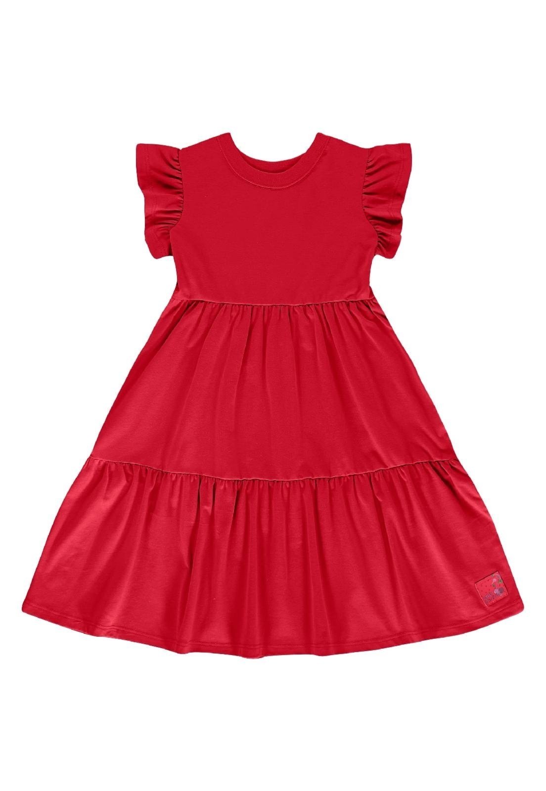 Vista 2 Infantil - Vestido Manga Curta Bee Loop vermelho Bee Loop vermelho