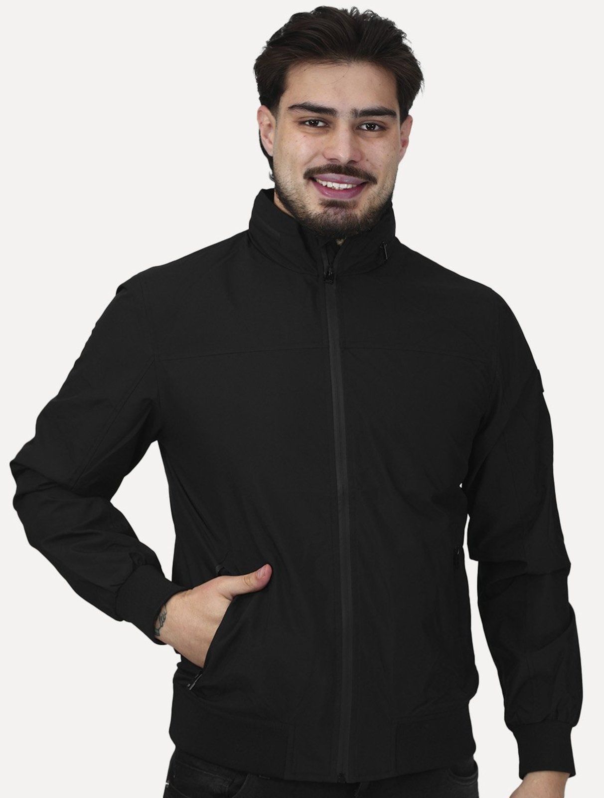 Jaqueta King & Joe Masculina Nylon Premium Capuz Preta