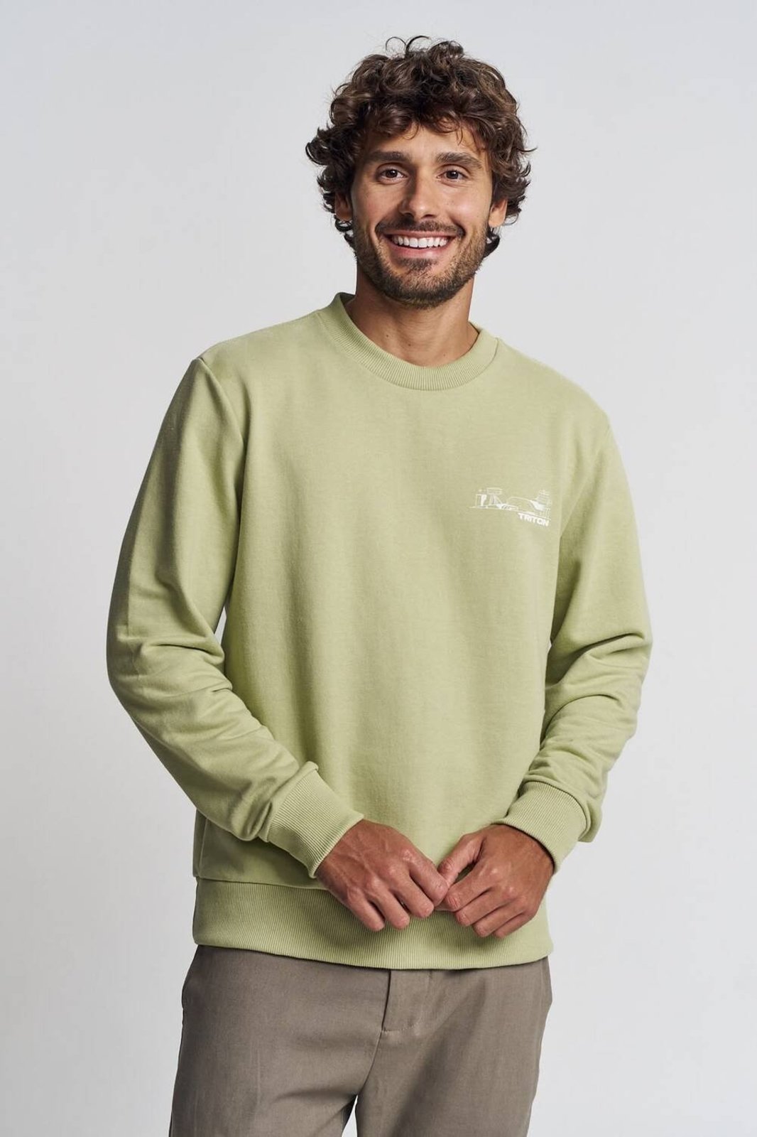 Blusão Masculino Básico com Estampa Localizada Triton Verde Rosemary