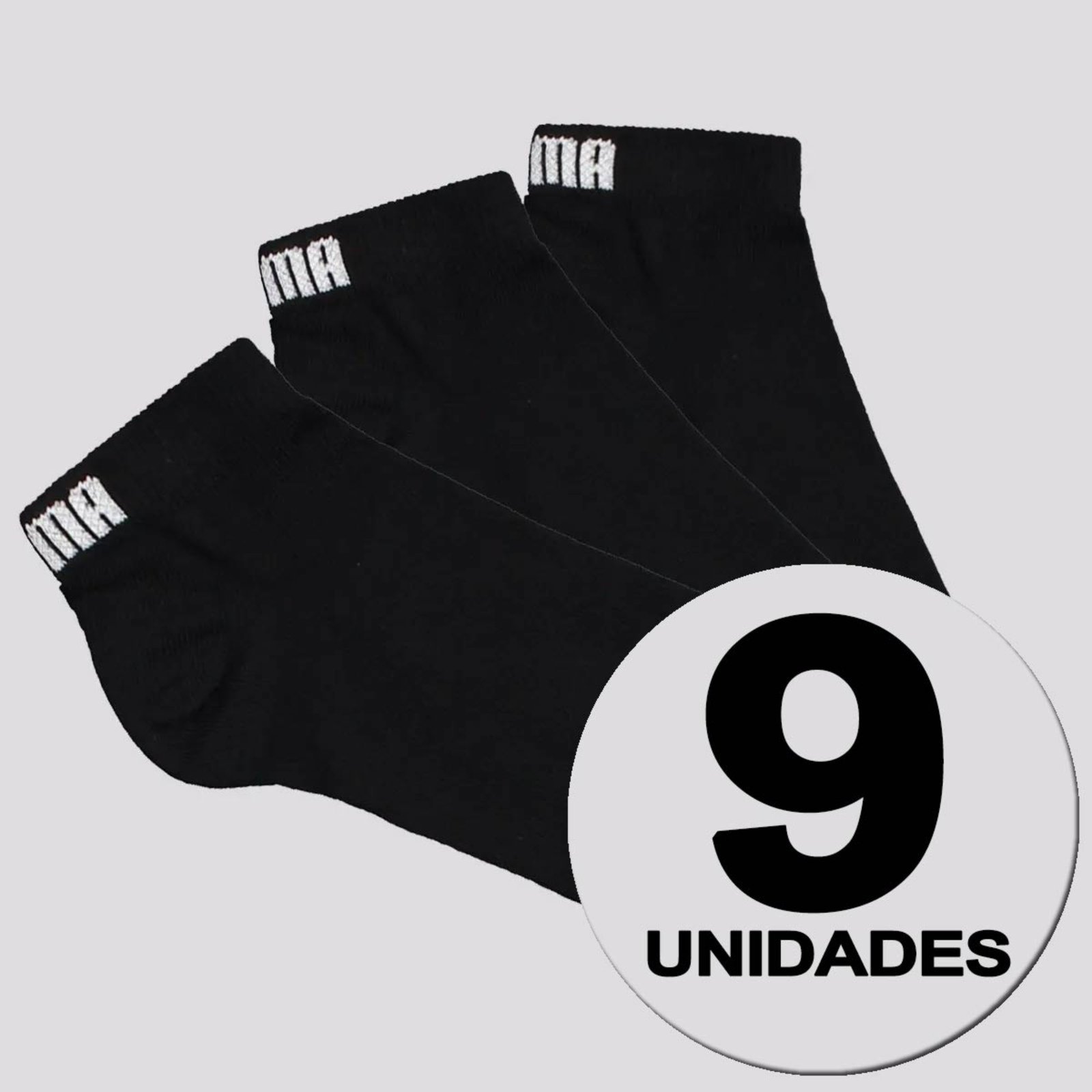 Kit Meia Puma Sapatilha 9 Preta