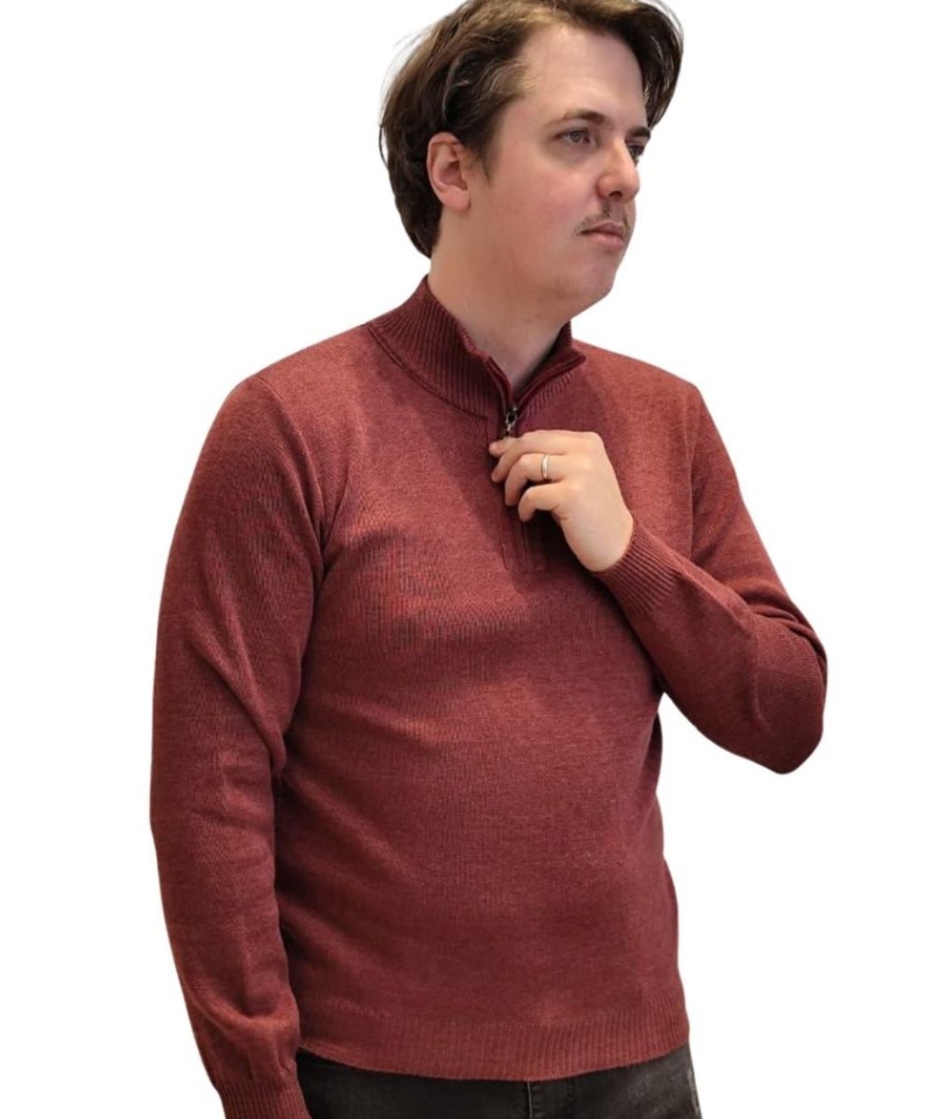 Blusão de Ziper Tomasini Tricot Bordô