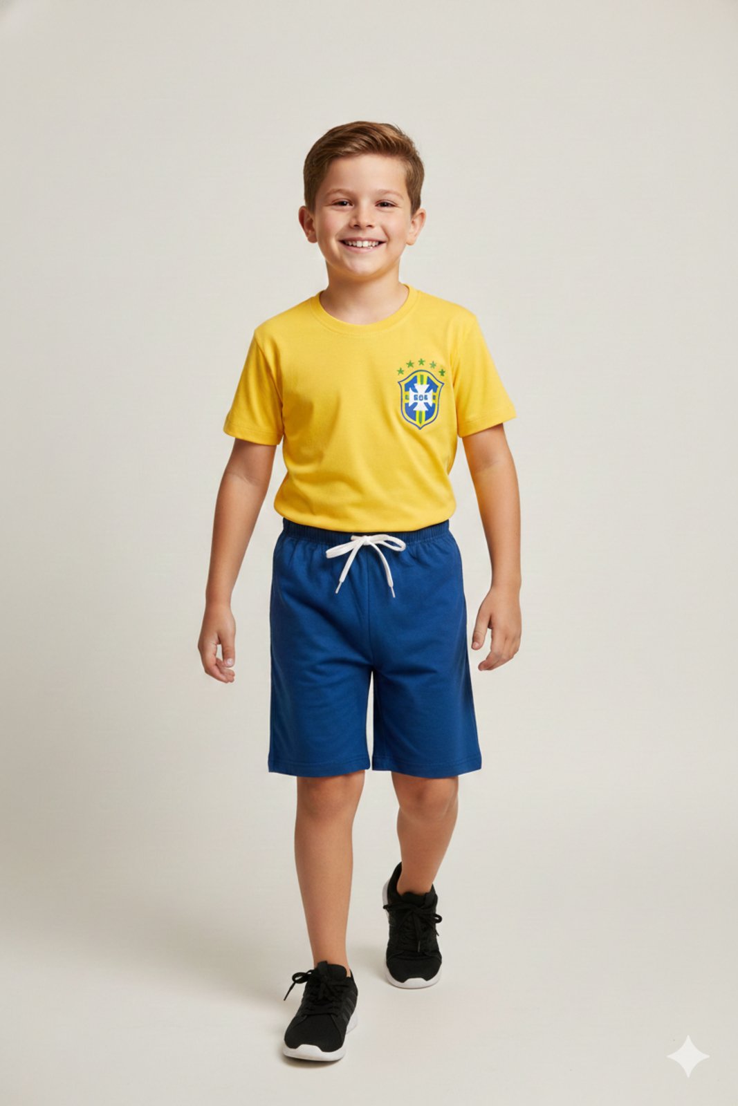 Infantil - Conjunto Verão Masculino Brasil - Amarela