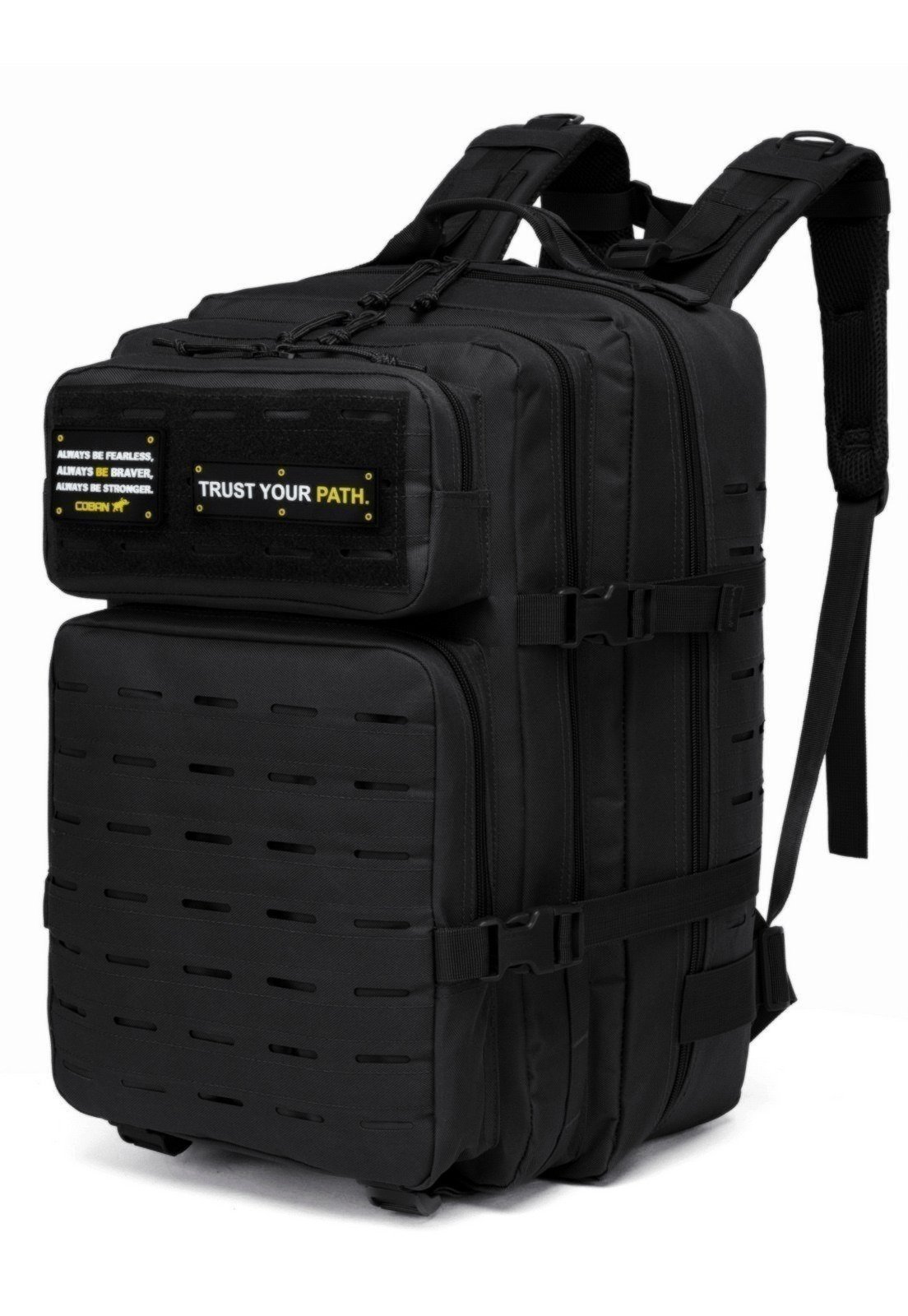 Vista 3 Mochila Militar Tática Masculina Bolsa Espaçosa Reforçada Camping Trilha COBAN preto COBAN preto