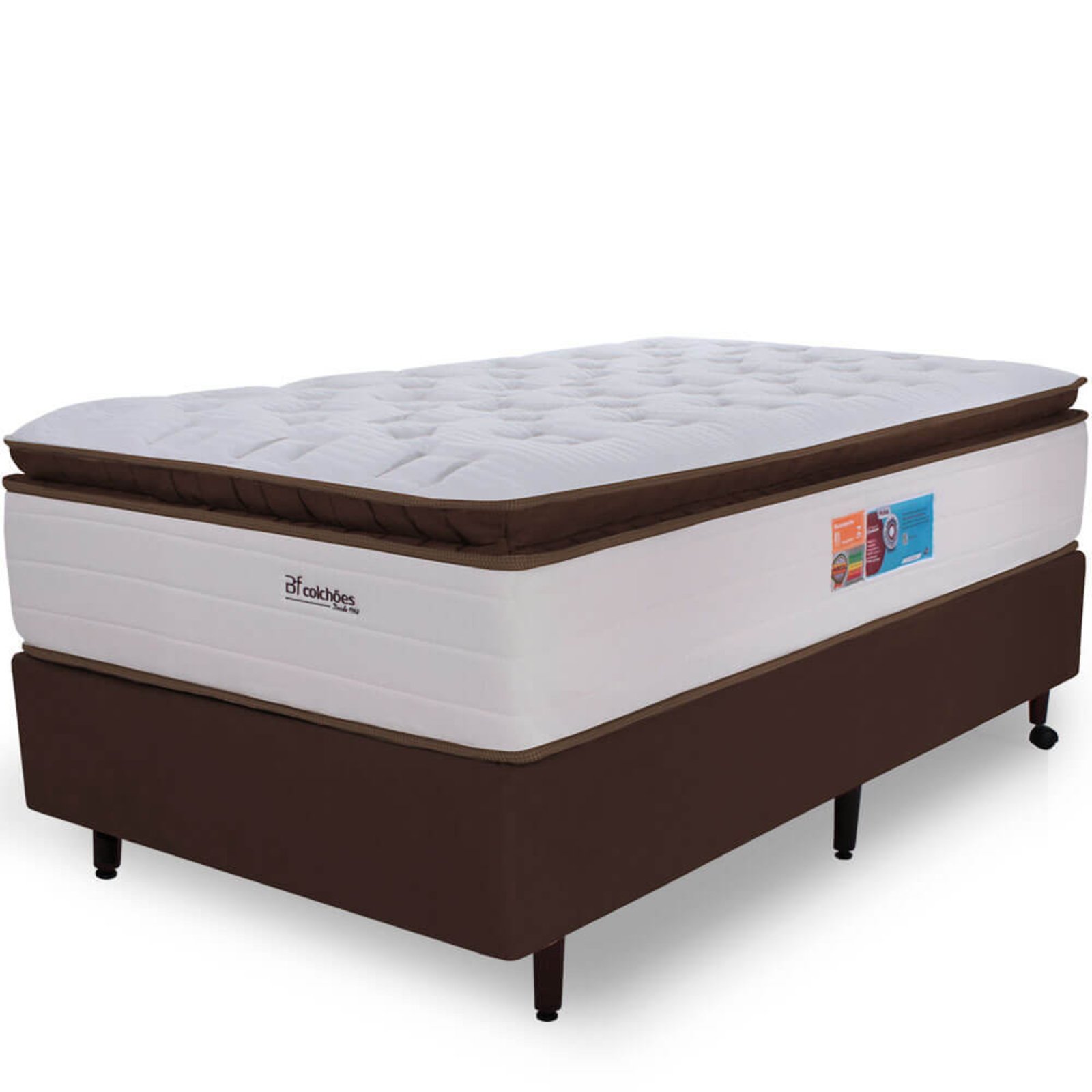 Cama Box Colchão Solteiro Sensation Premium Mola Ensacada com pillow Top Macio de Espuma HiperSoft BF Colchões