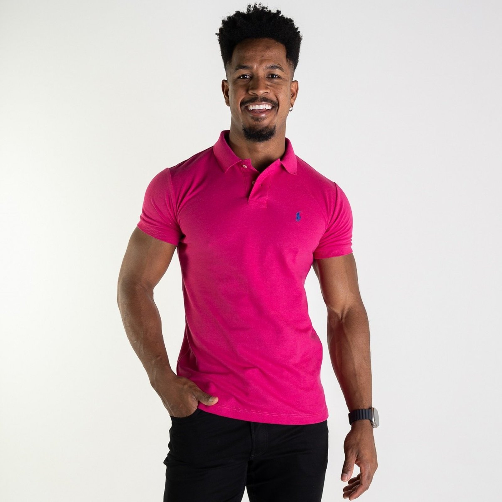 Camisa Polo RL Rosa Escuro