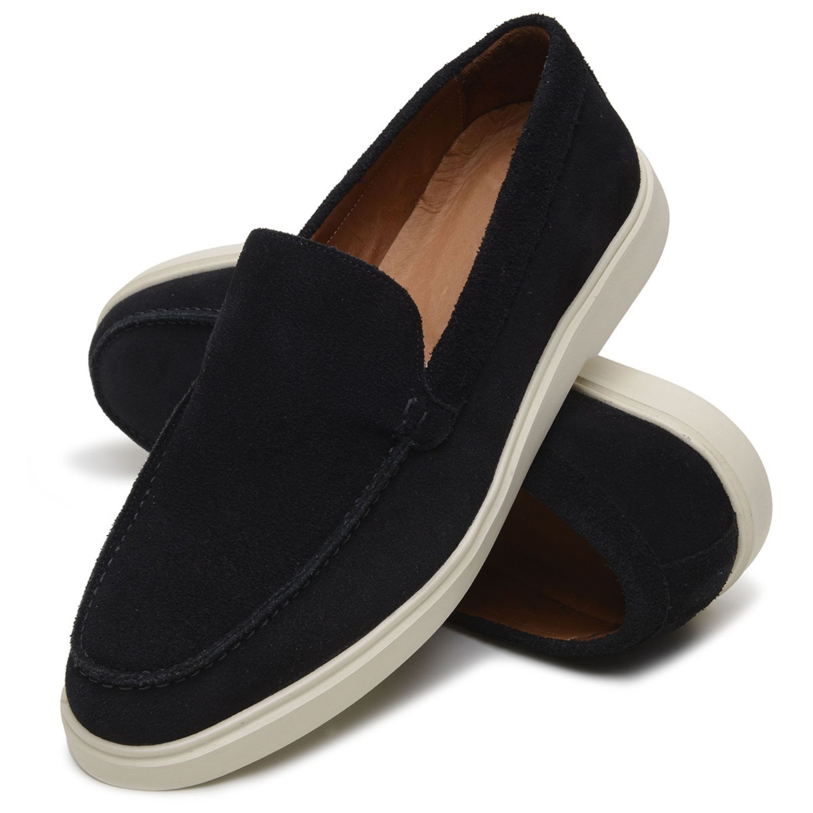 Sapato Casual Masculino Veritimo Mocassim Slip On Em Couro Dockside Elegante Confortável Preto