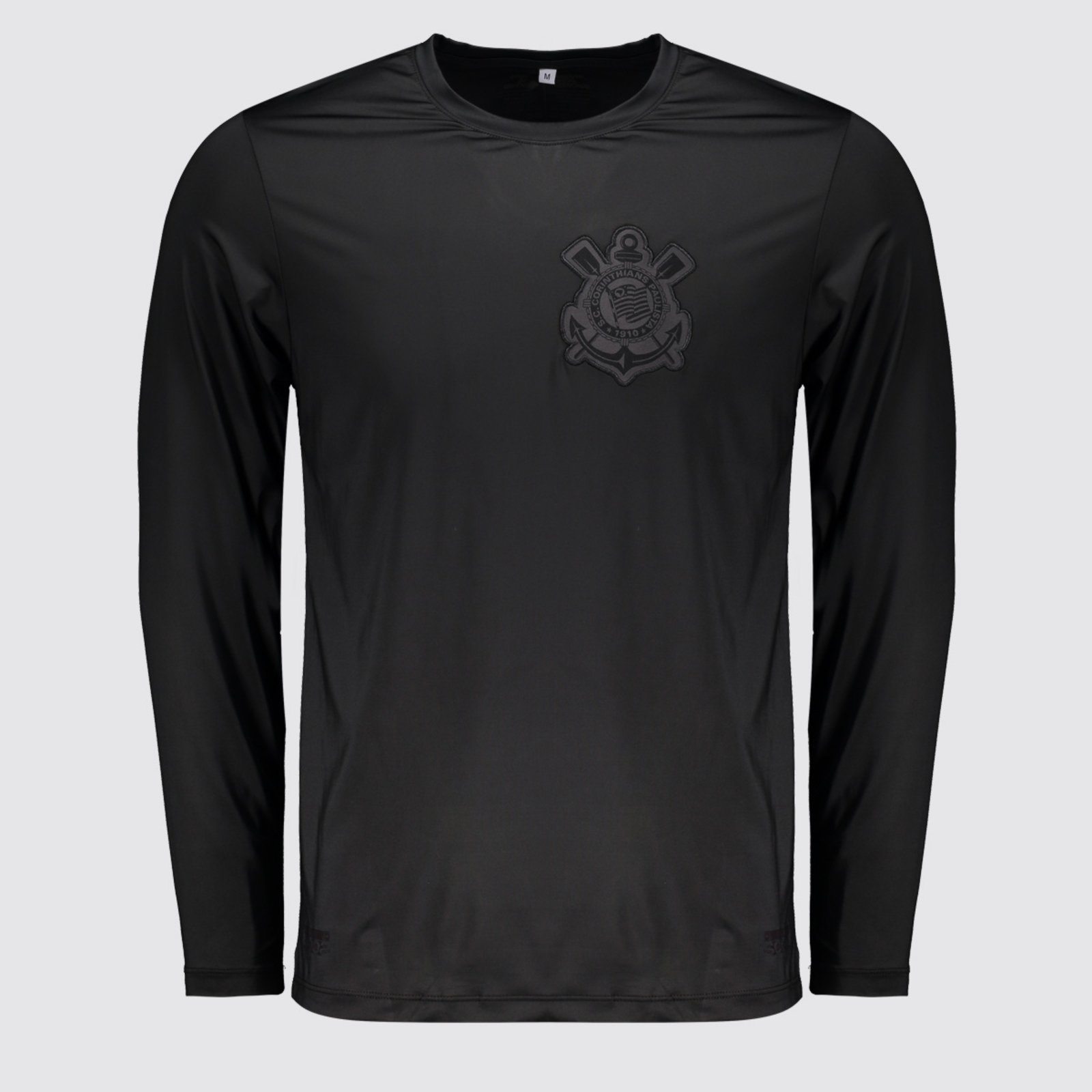 Camisa Corinthians Manga Longa UV Dry Preta