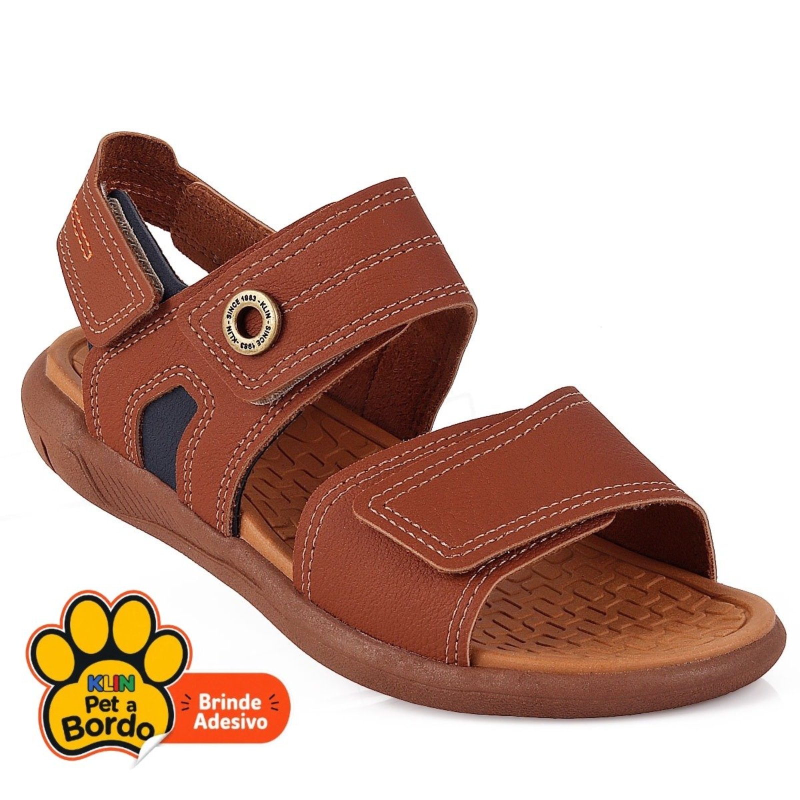 Infantil - Sandália Papete Klin Urban Marrom – Conforto e FechoTriplo