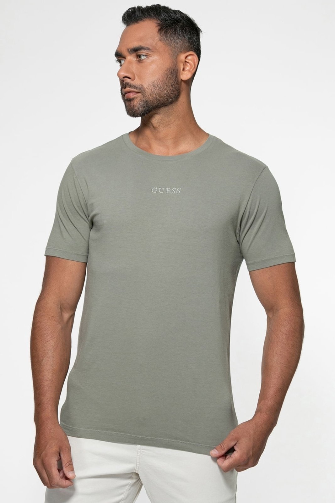 Camiseta Guess Bordado Centro Verde