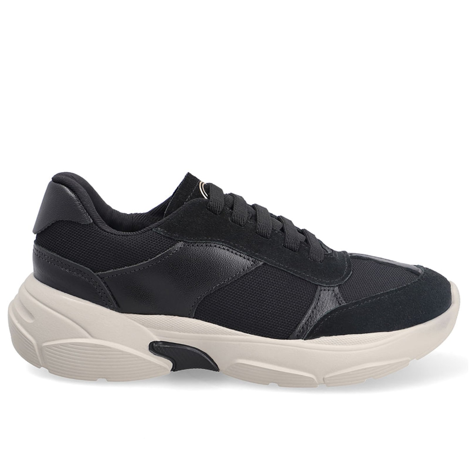 Tênis Casual Multimateriais Preto