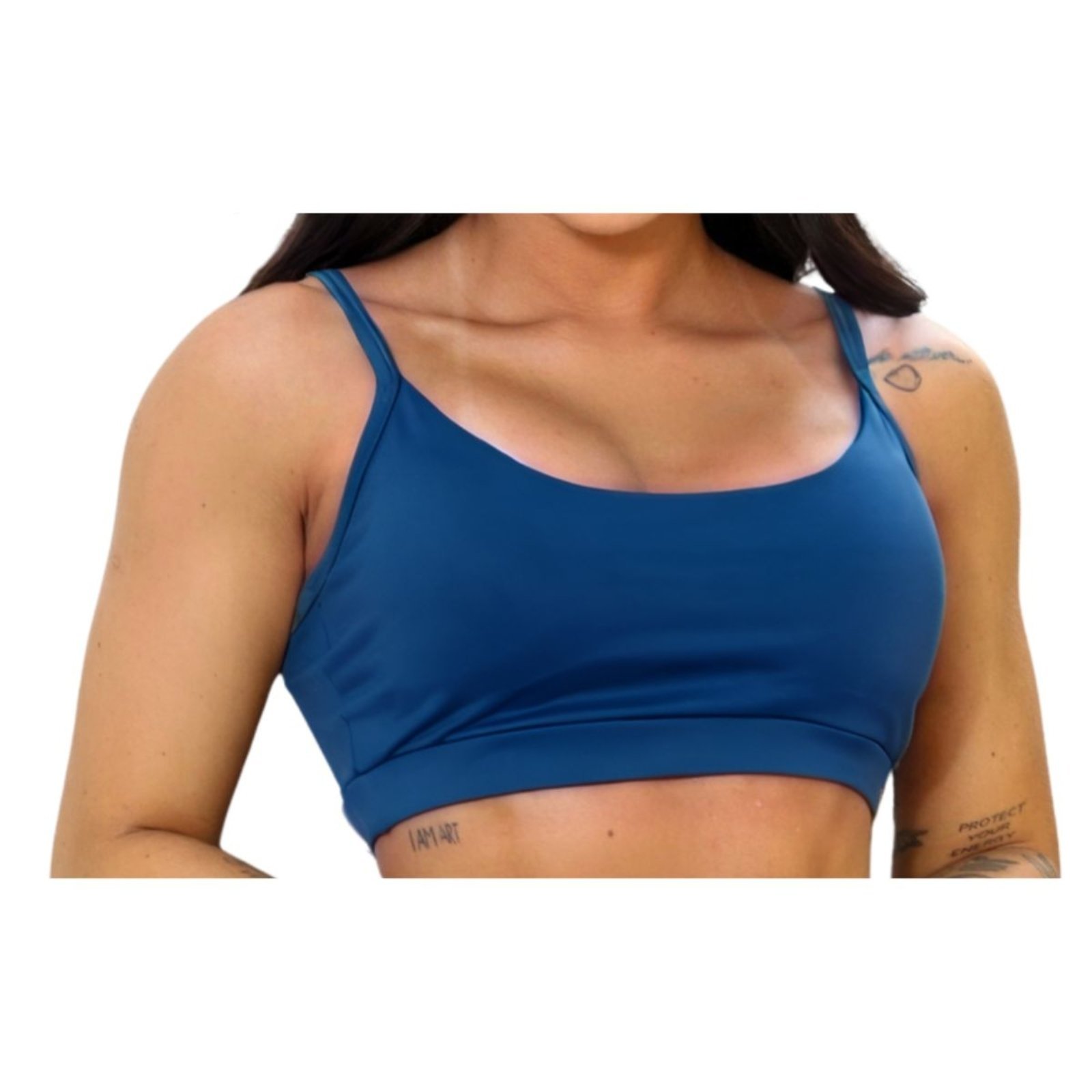 Top Feminino Vih Triny de Suplex Ideal para Treinar, Musculação Yoga, Pilates e Hyrox Marinho