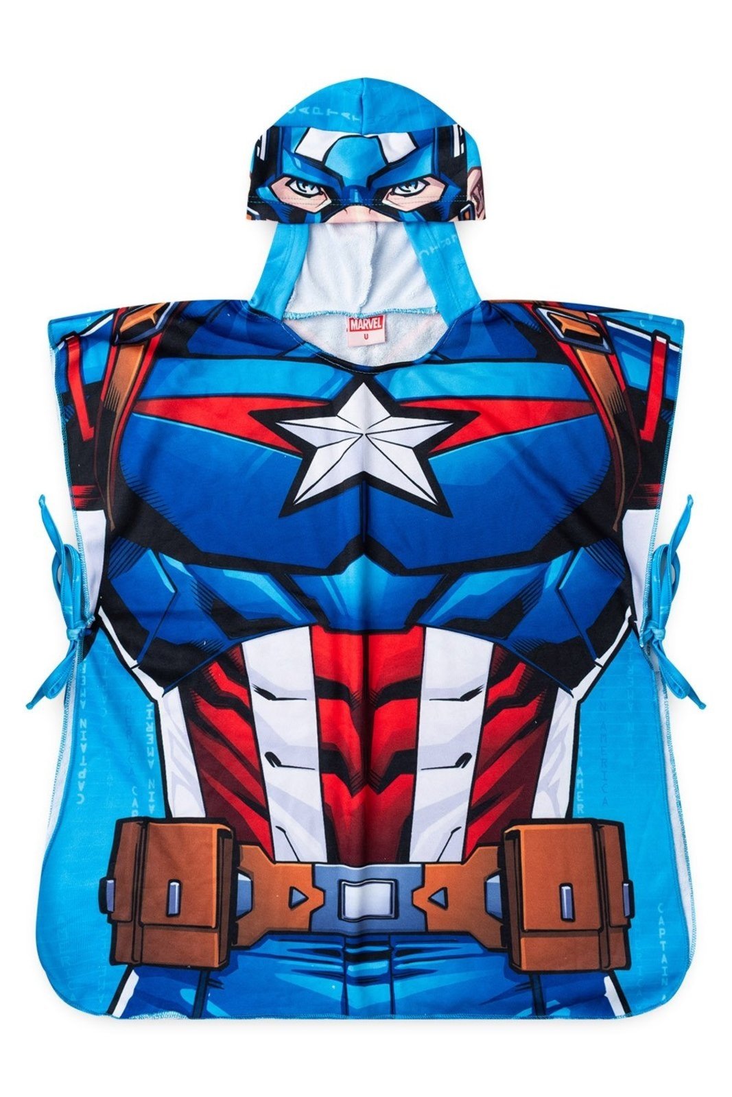 Vista 2 Saída Bem Vestir de Praia Masculina Capitão América Royal Marvel azul Marvel azul