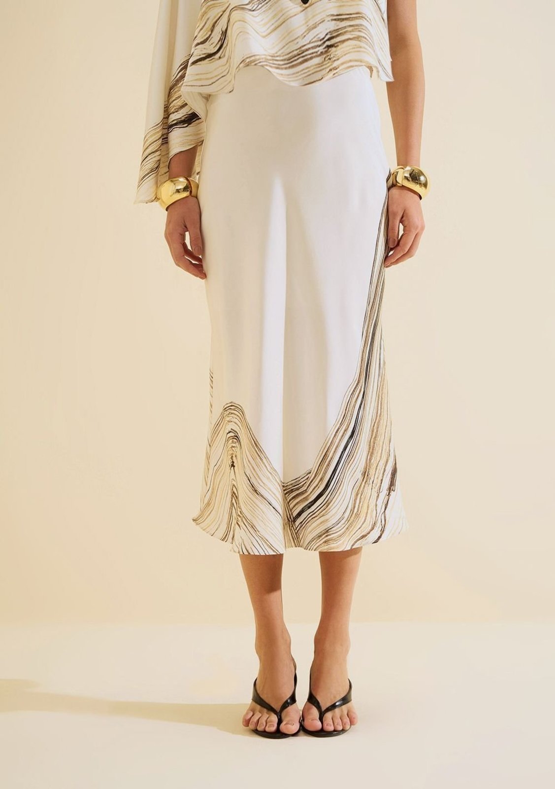 Saia Midi Evasê Nereia - Off-white