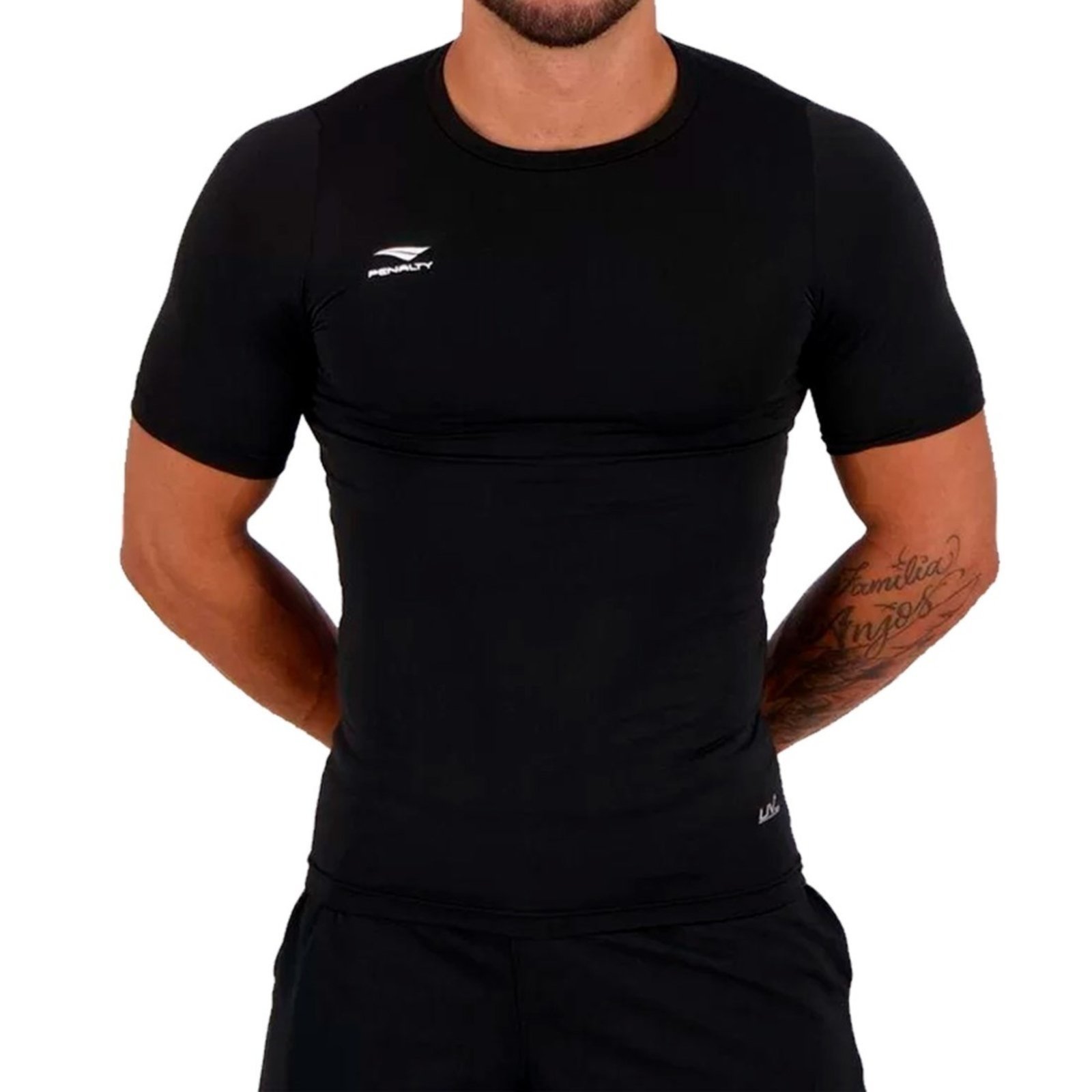 Vista 2 Camisa Térmica Manga Curta Penalty Masculina Matis X preto Penalty preto