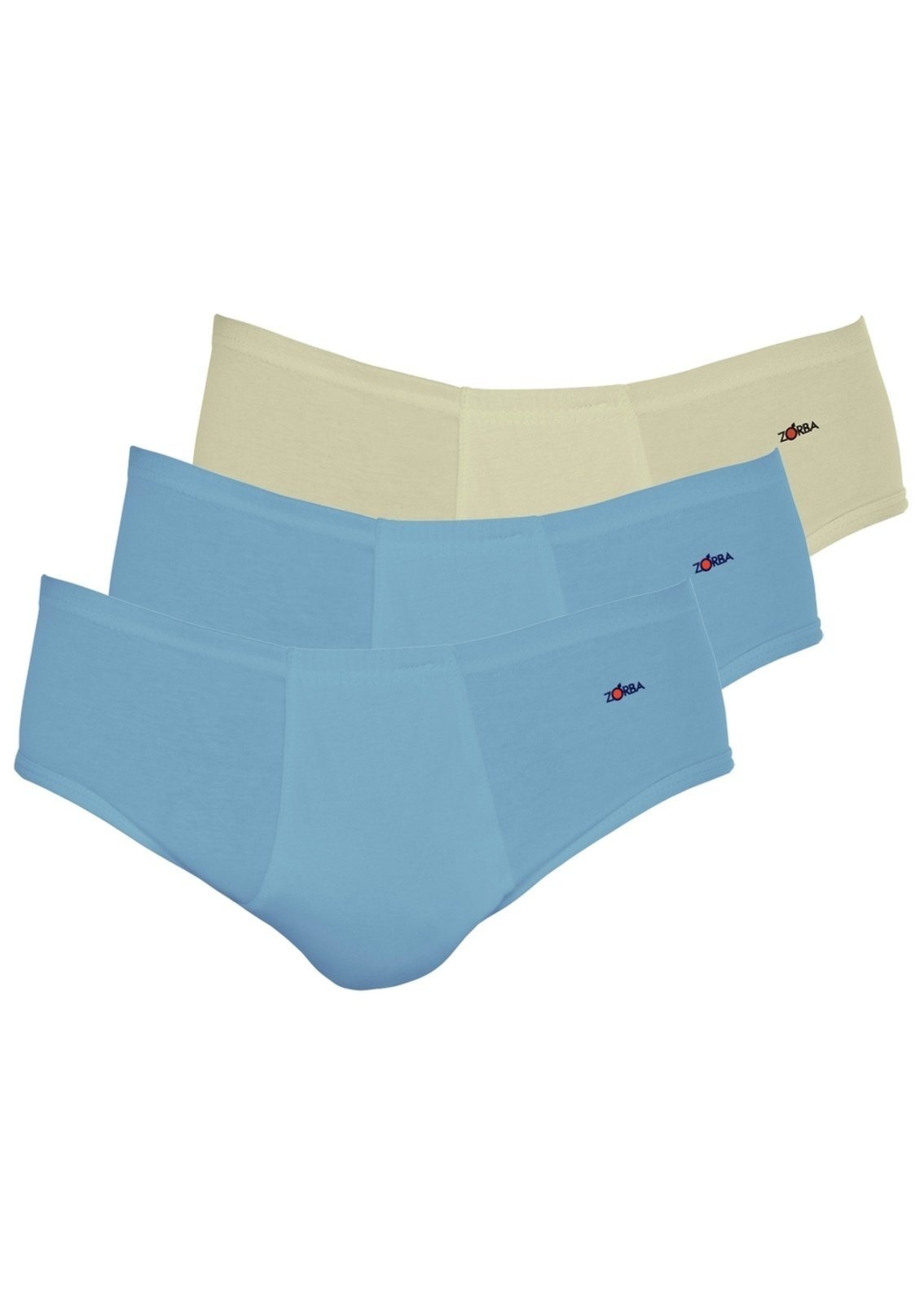 Kit com 3 Cuecas Slip Zorba com Abertura 172 Colorido GG Azul