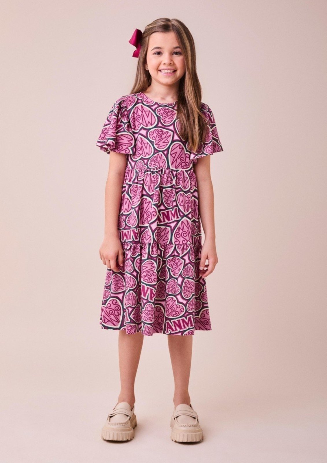 Infantil - Vestido Estampado com Franzidos