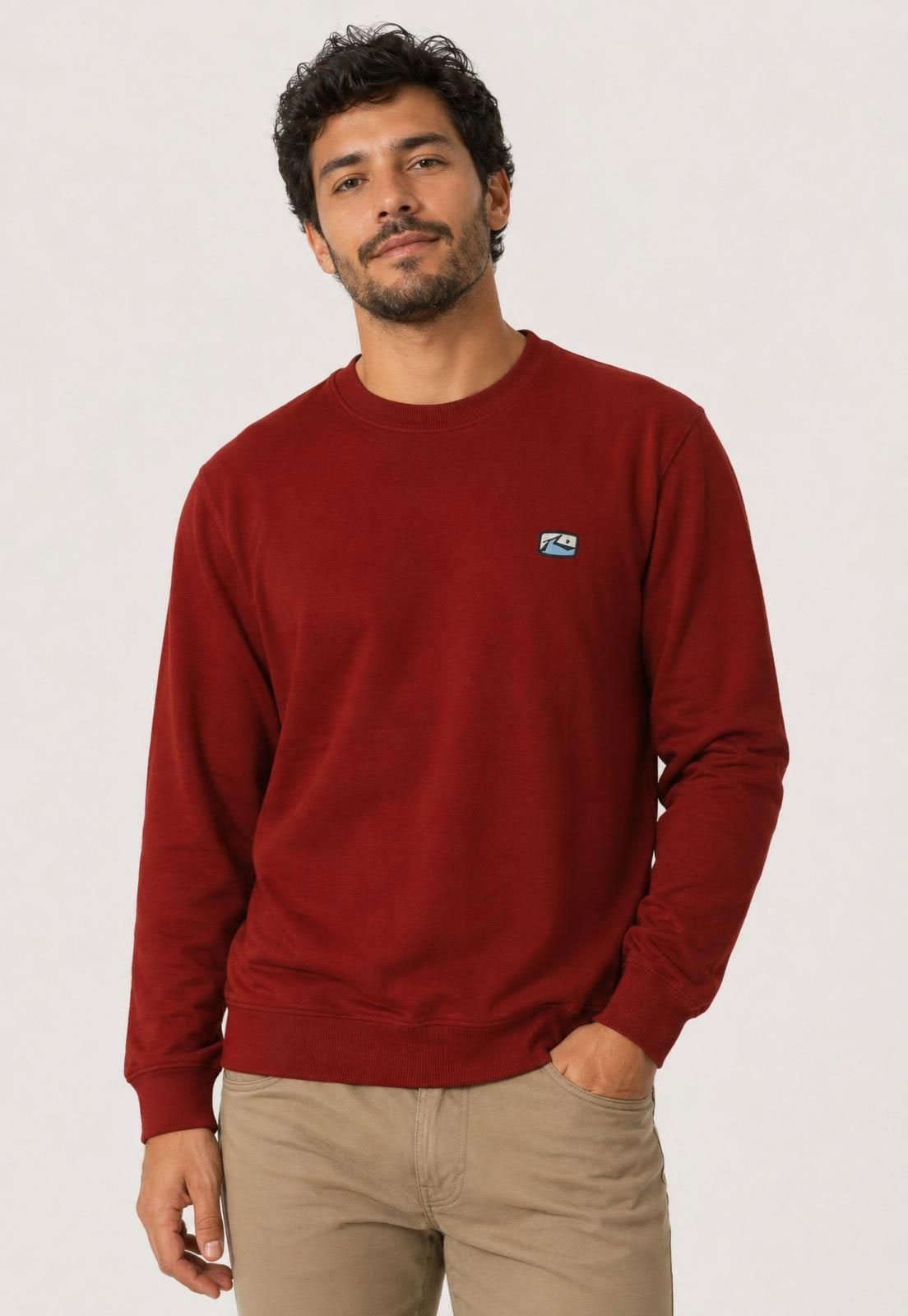 Blusa de Moletom Fechada Masculina Rusty Color Vermelha