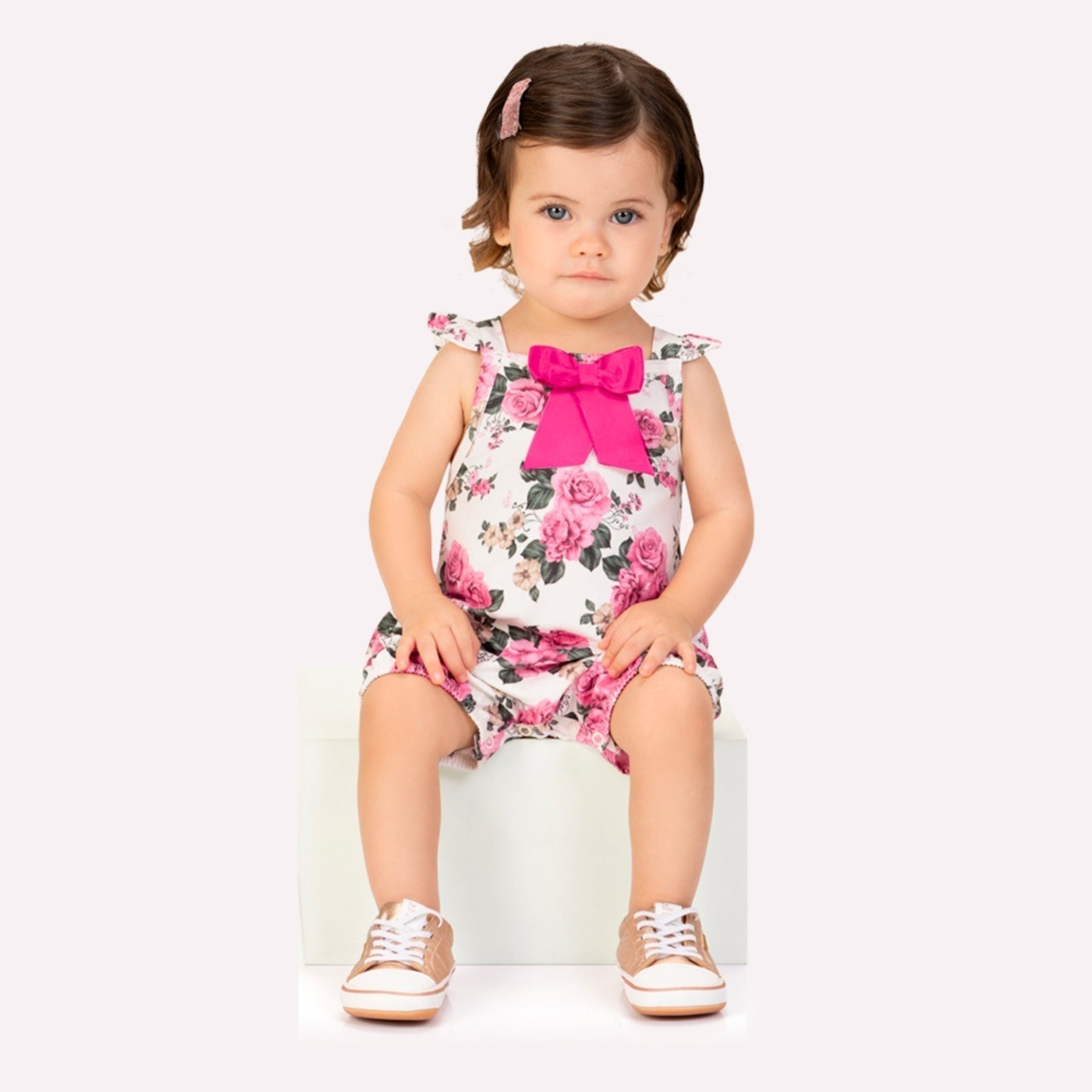 Vista 2 Infantil - Macaquinho Menina em Cotton Milon verde Milon verde
