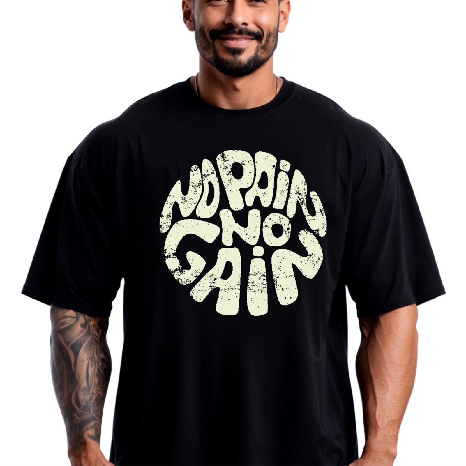 Camiseta Oversized Over Masculina Algodão Academia Preto