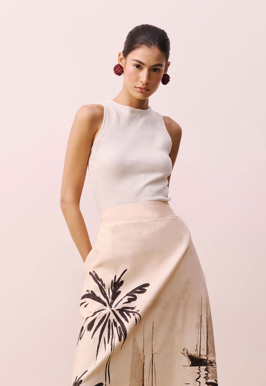 Regata Canelada CaCay Ajustada Tricot Off-White