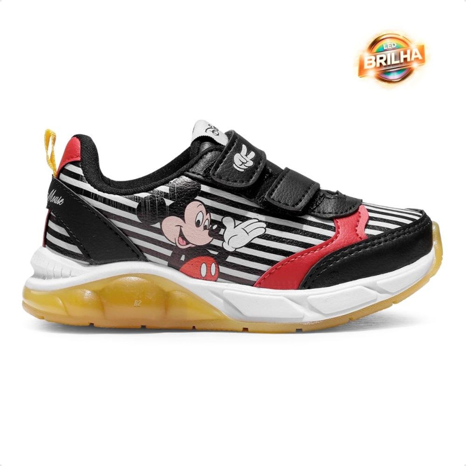 Infantil - Tênis Disney Mickey Sem Cadarço Preto