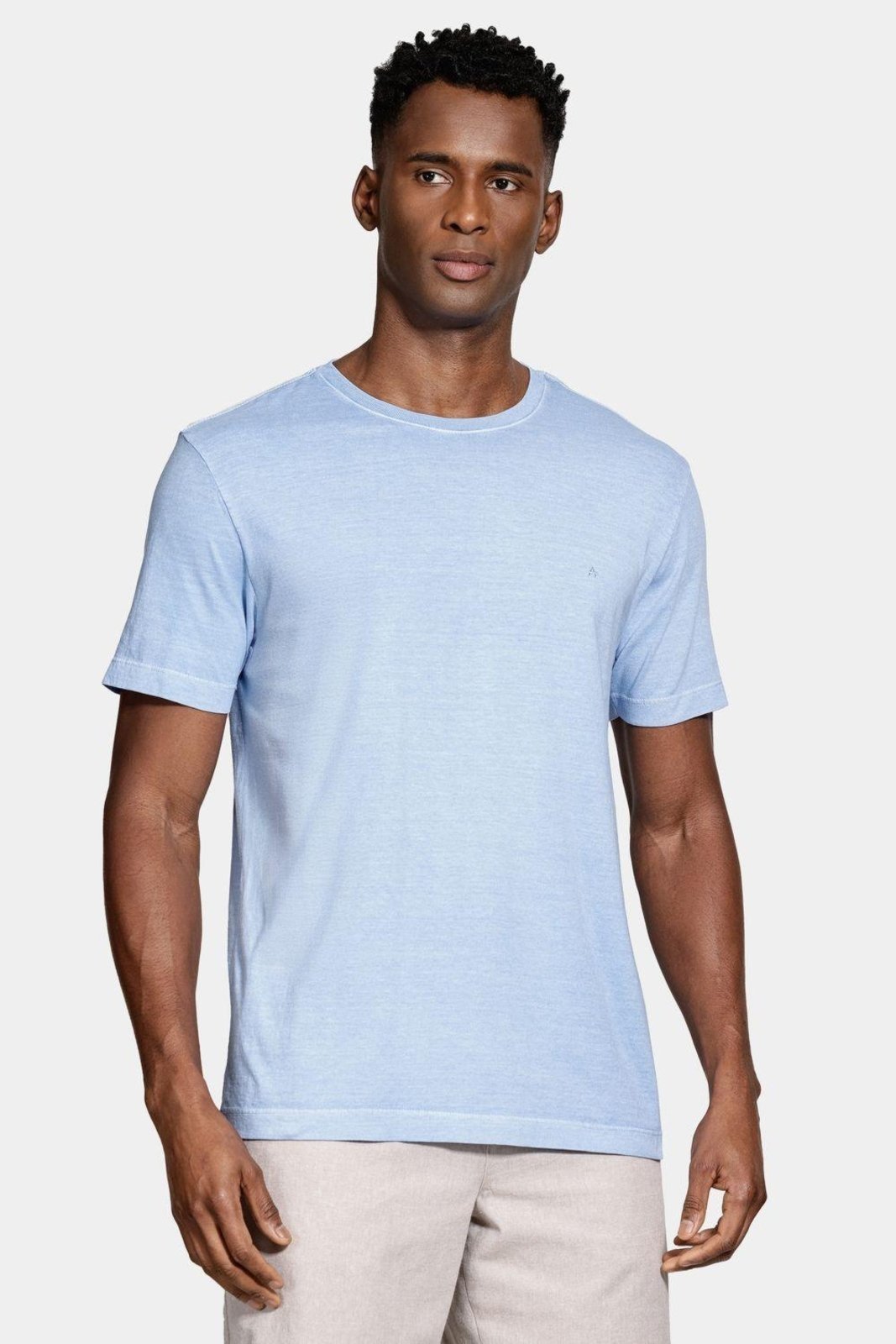 Vista 3 Camiseta Aramis Básica Algodão Manga Curta Bordado azul Aramis azul