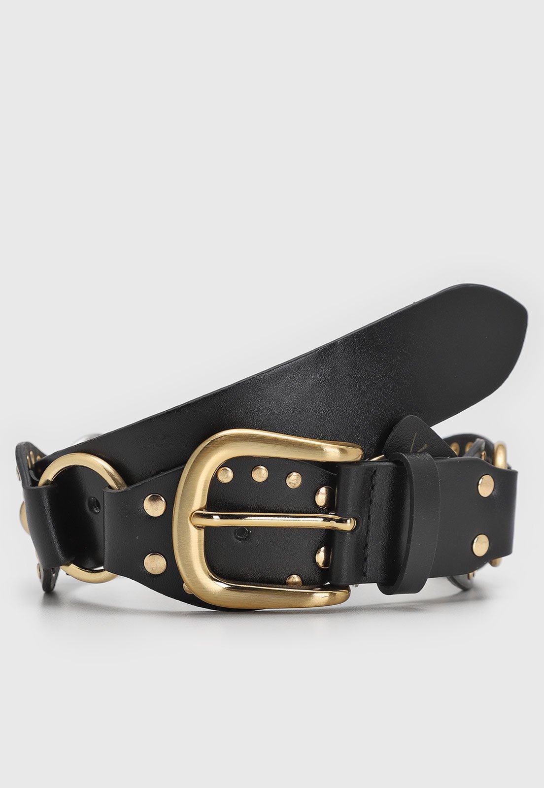 Cinto Feminino Vicenza Detalhes Metálicos Preto