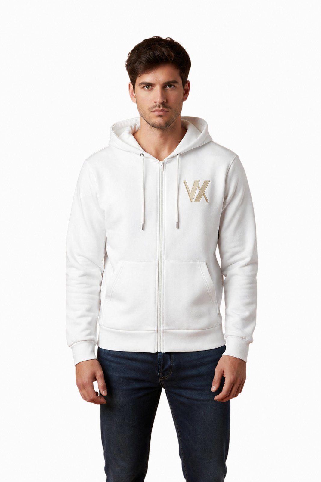 Moletom Masculino D Bell Outlet Fashion Com Ziper Branco