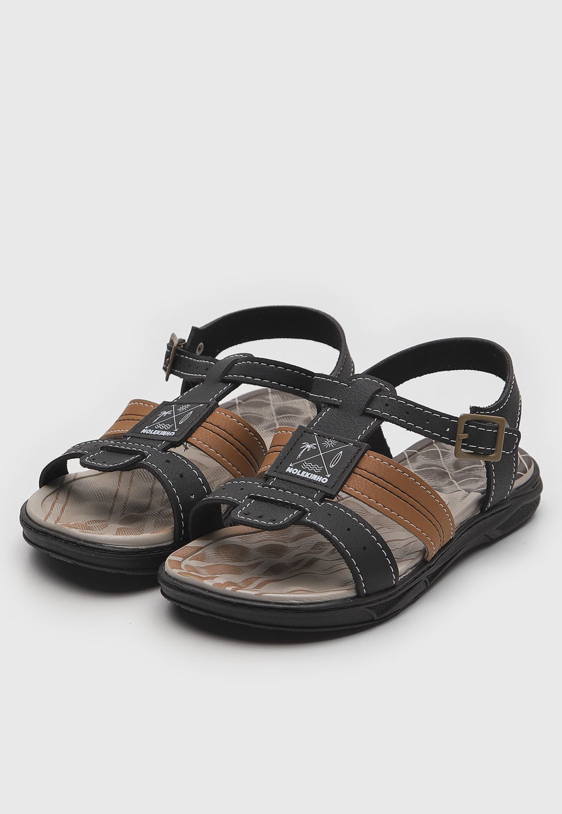 Vista 2 Infantil - Sandália Molekinho Fivela Preta preto MOLEKINHO preto