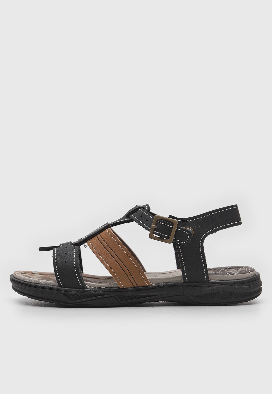 Vista 3 Infantil - Sandália Molekinho Fivela Preta preto MOLEKINHO preto