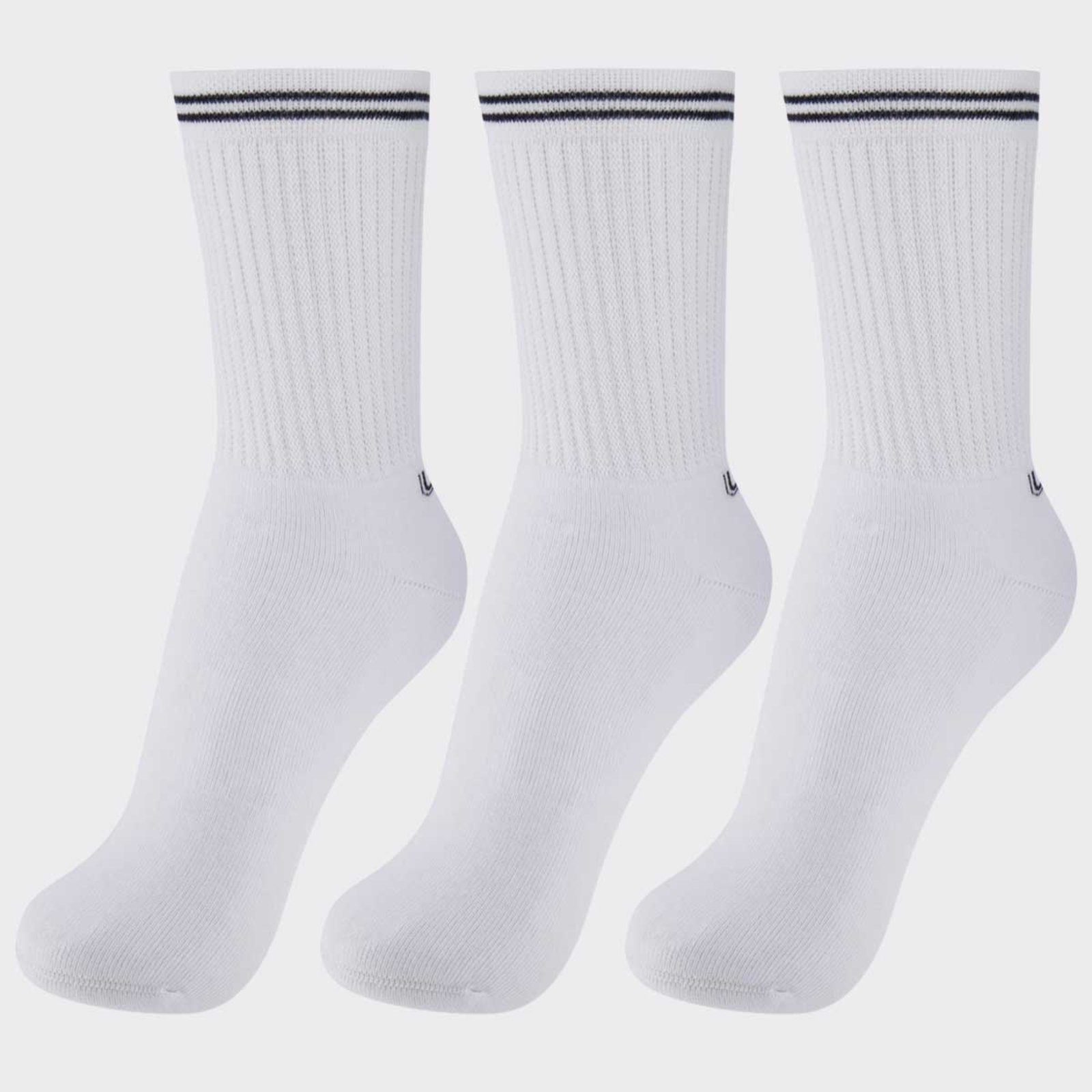 Kit Meia Lupo Sport Básica Cano Longo 3 Pares Branca