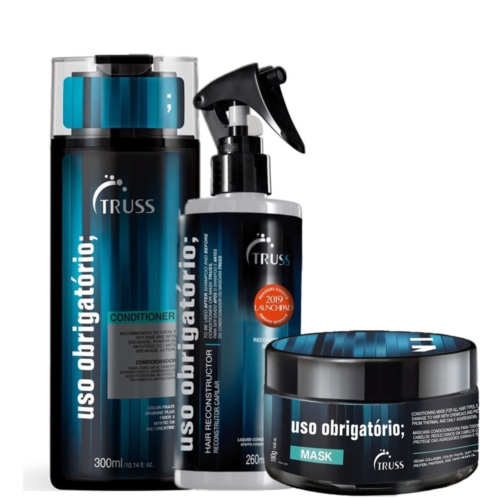 Kit Truss Uso Obrigatorio Acao Desembaracante e Anti Frizz (3 Produtos)