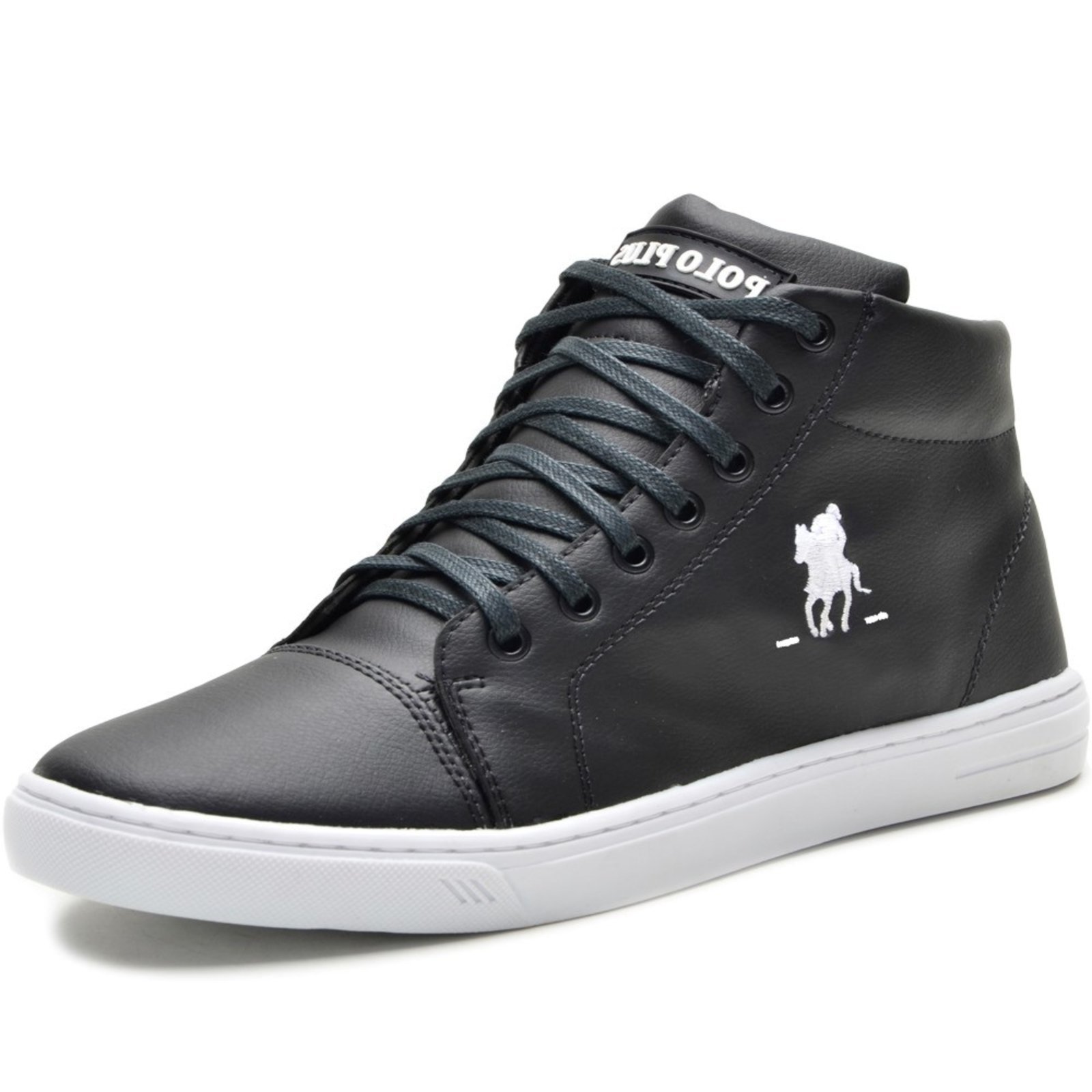 Tenis Cano Alto Polo Plus Botinha Preto