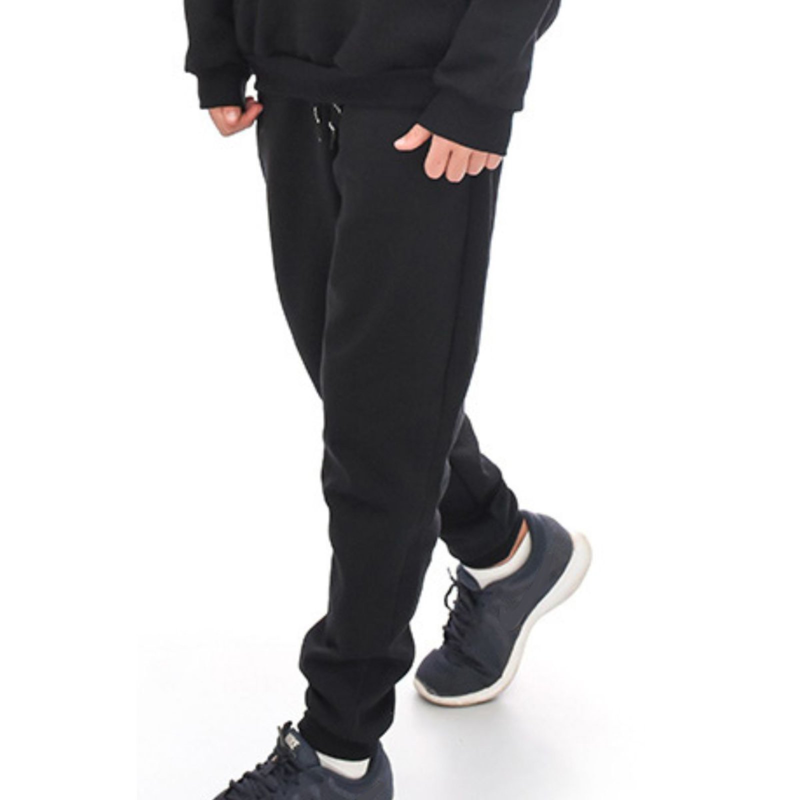 Infantil - Calça Estilo Jogger Moletom Juvenil Preto Aliarthe