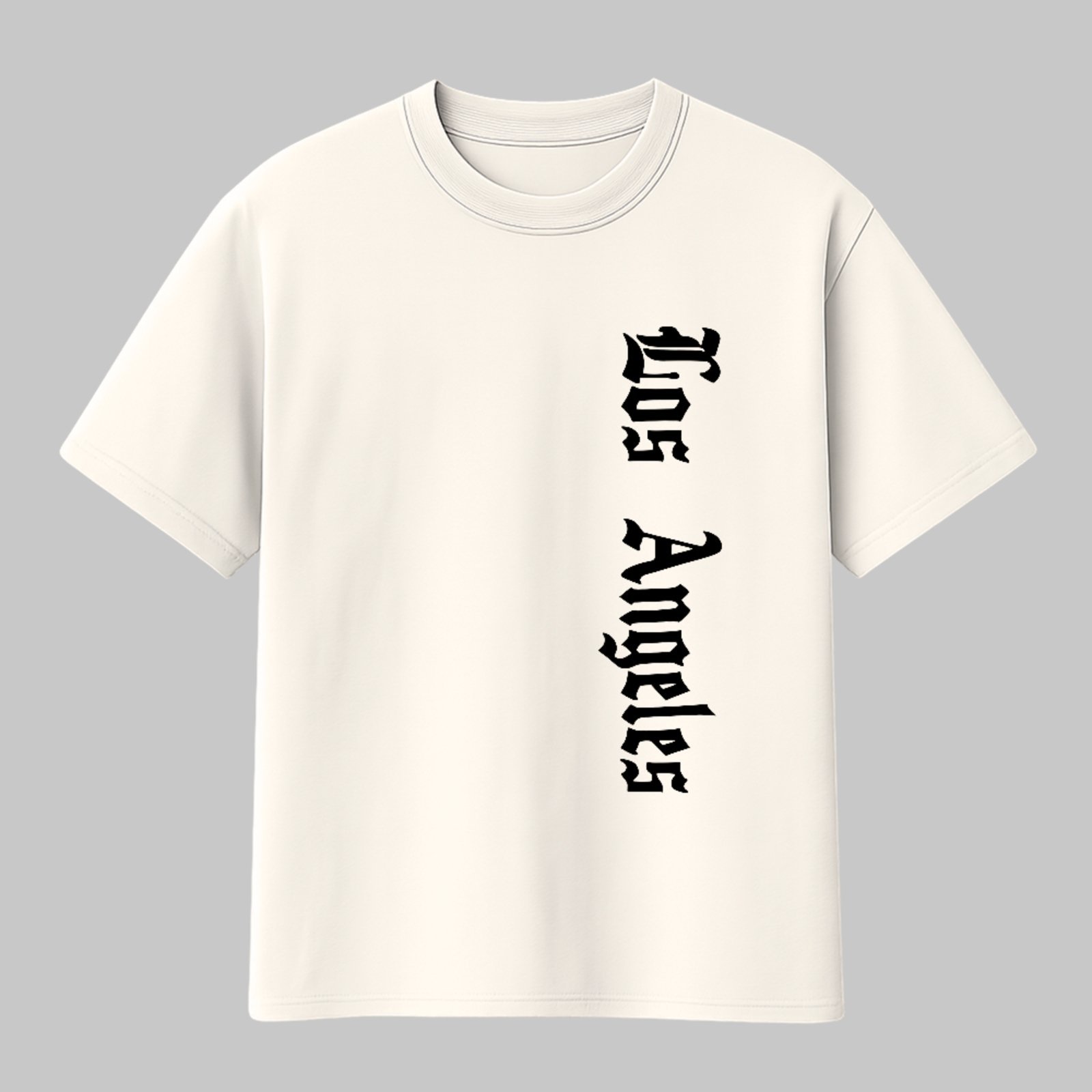 Vista 2 Camiseta Básica Los Angeles Visual Streetwear Estilo Premium Off White ousy off-white white ousy off-white white