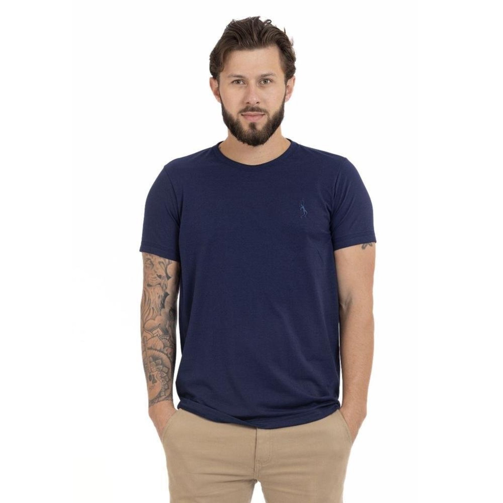 Camiseta Básica Casual Masculina Confortável em Malha Leve