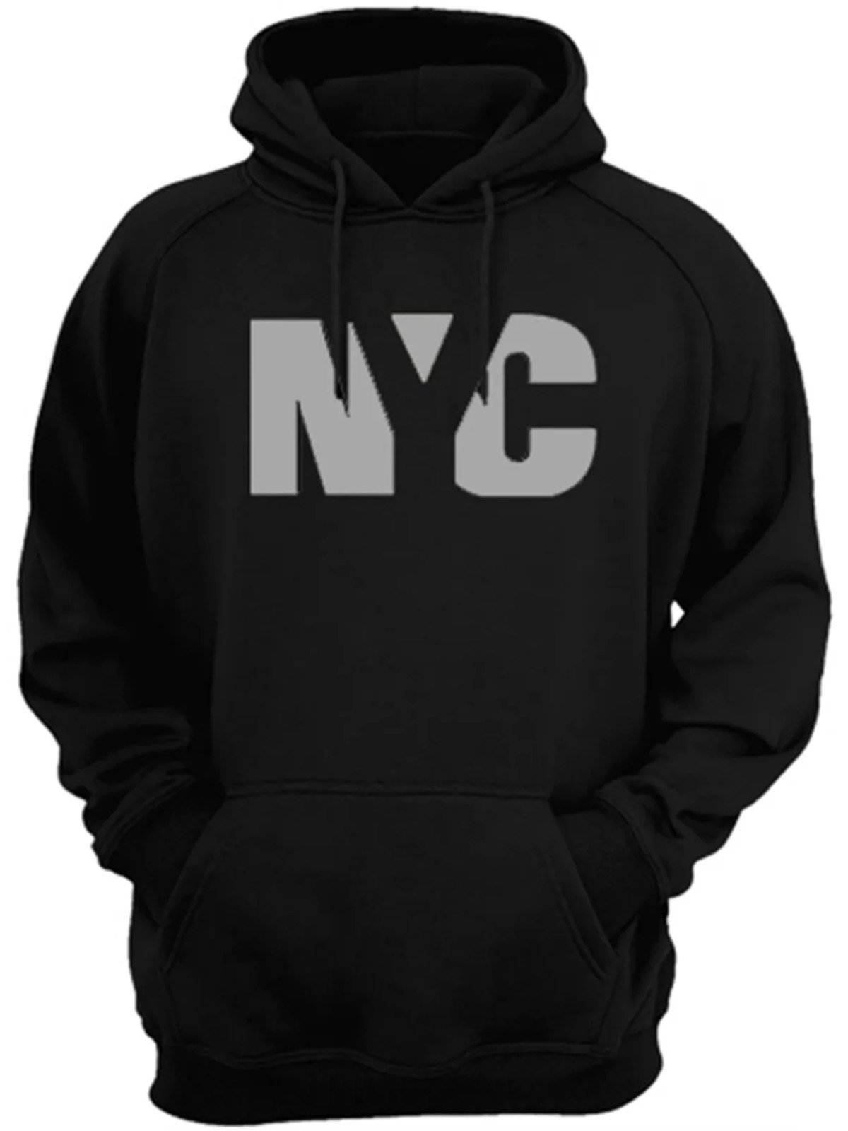 Moletom Flanelado Feminino Blusa de Frio Fechado Urbania Moleton Masculino Preto estampa NYC Cinza
