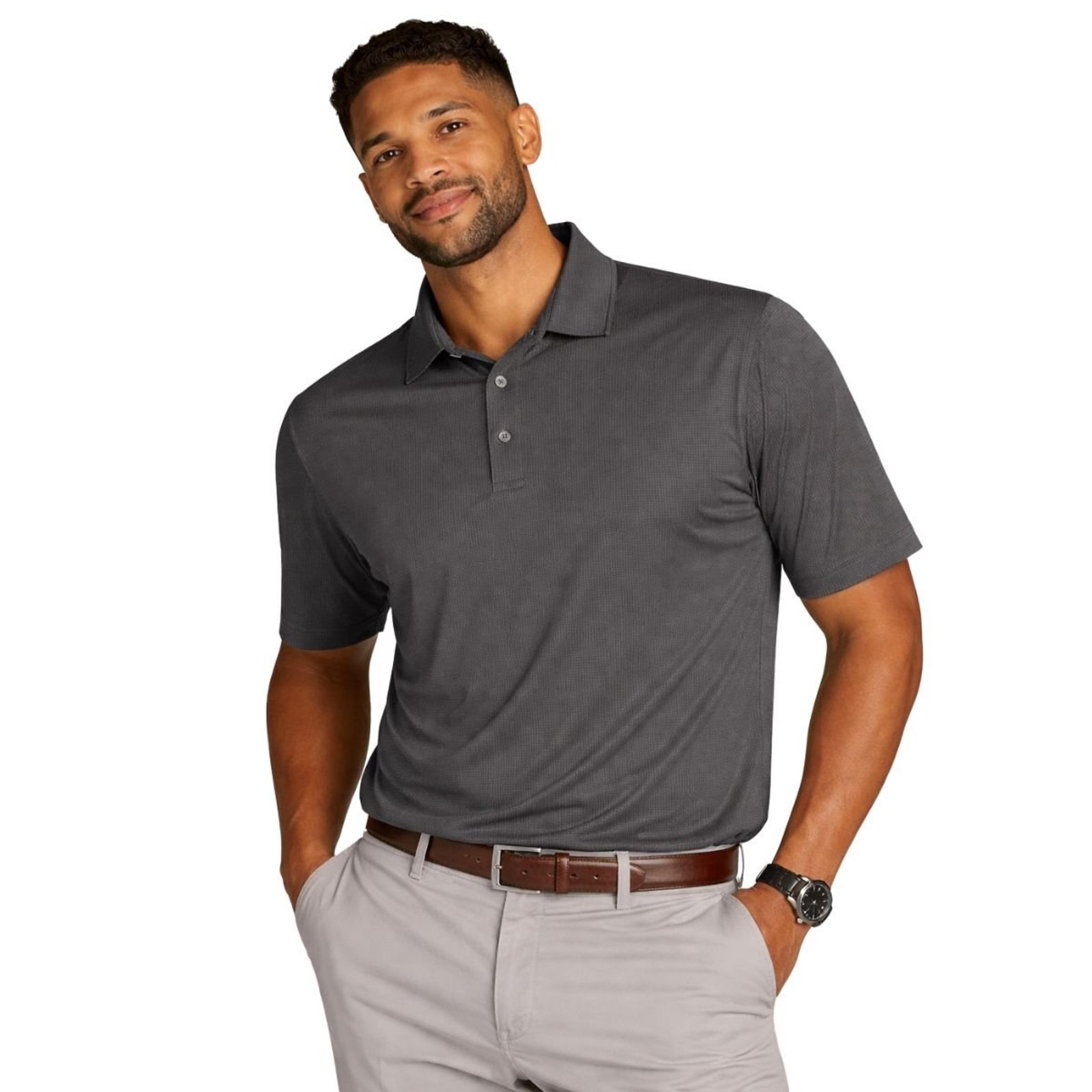 Camisa Polo Masculina Poliamida Elastano Premium Chumbo