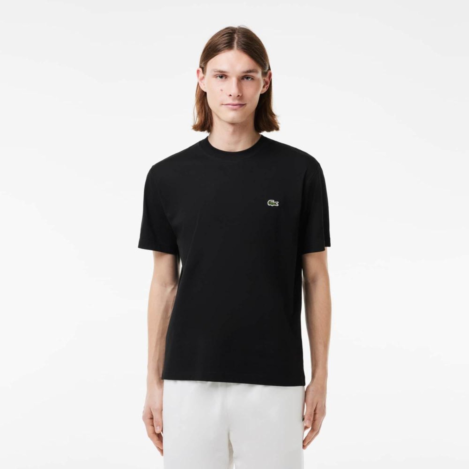 Camiseta Clássica de Algodão com Ajuste Regular Preto