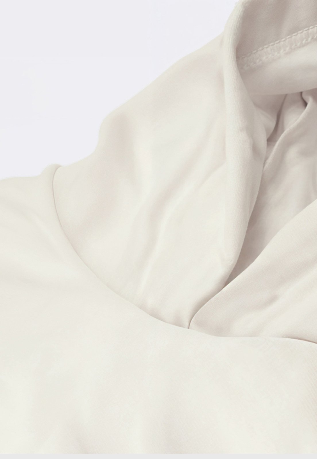Vista 3 Blusa de Frio Moletom Flanelado Benellys Believe Canguru Off White branco white Benellys branco white