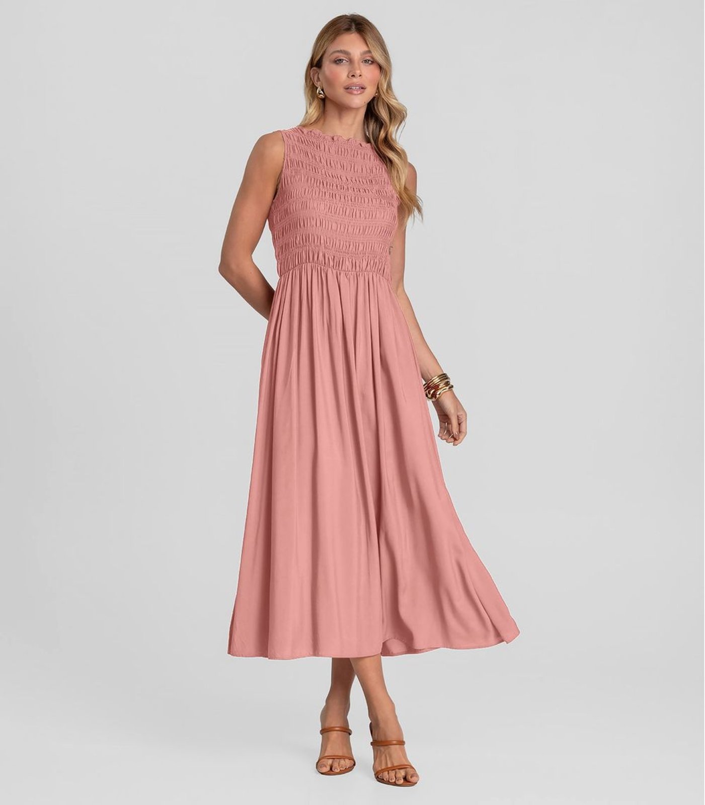 Vestido Longo Feminino Lastex Dianna Rosa