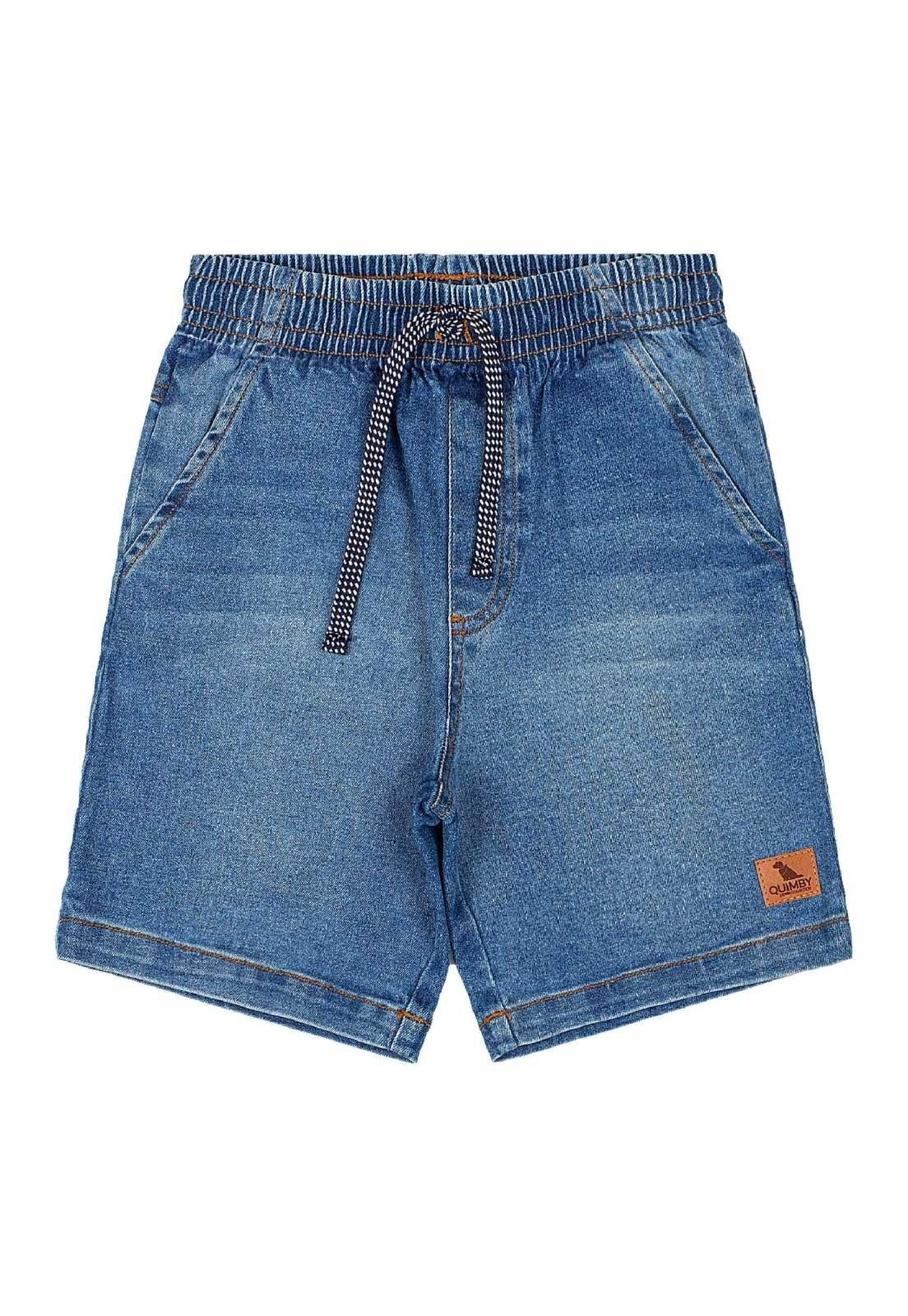 Vista 2 Infantil - Bermuda Jeans Masculina Quimby azul Quimby azul