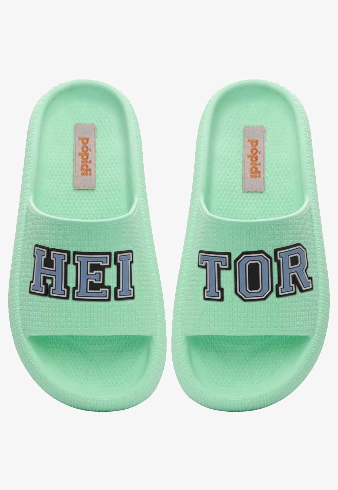 Infantil - Chinelo Pópidi Personalizado HEITOR Estilo Nuvem Verde