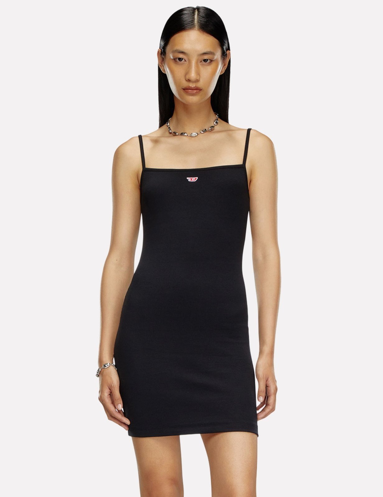 Vista 2 Vestido Diesel Feminino Slim Fit D-Hopy-D preto Diesel preto