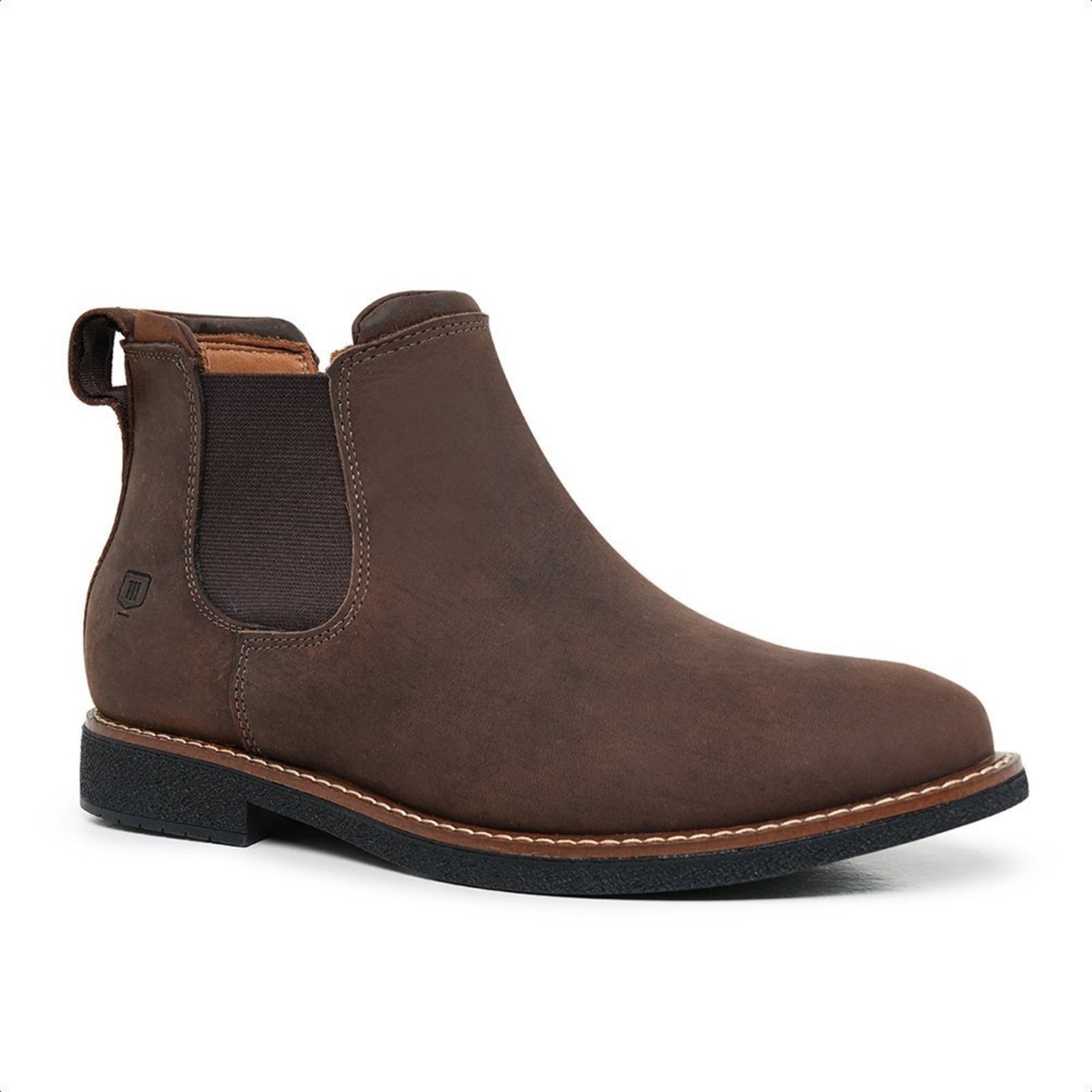 Botina Masculina Malbork Couro Marrom Estilo Chelsea Conforto 001777M