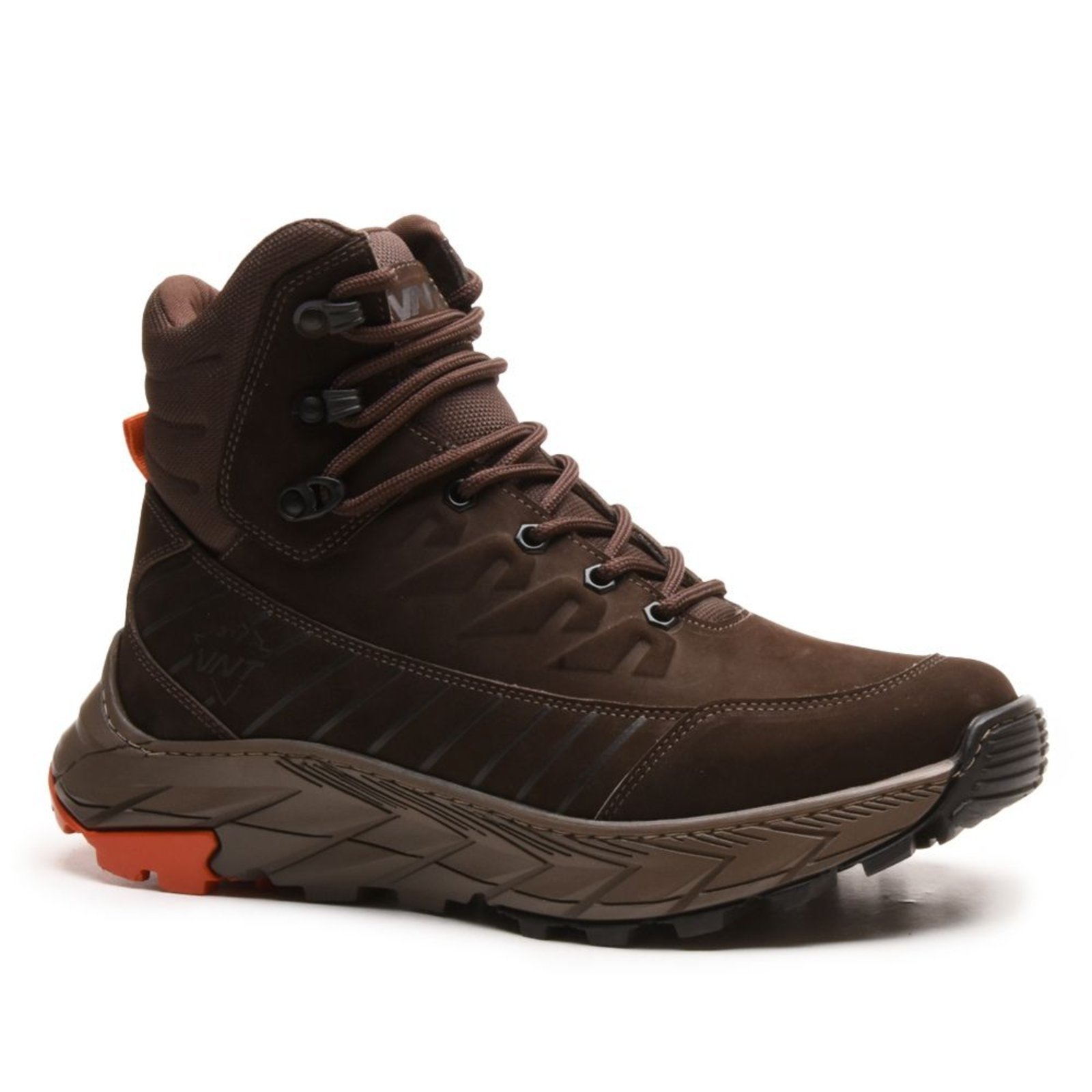 Bota Coturno Masculina em Couro Legítimo com Textura 3D Durabilidade e Alta Performance Café